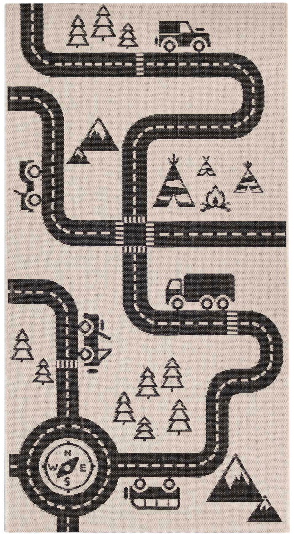 Primaflor-Ideen in Textil Kinderteppich »LINIA - Streets«, rechteckig, Flachgewebe, Strassen-Spiel-Teppich, In- und Outdoor geeignet
