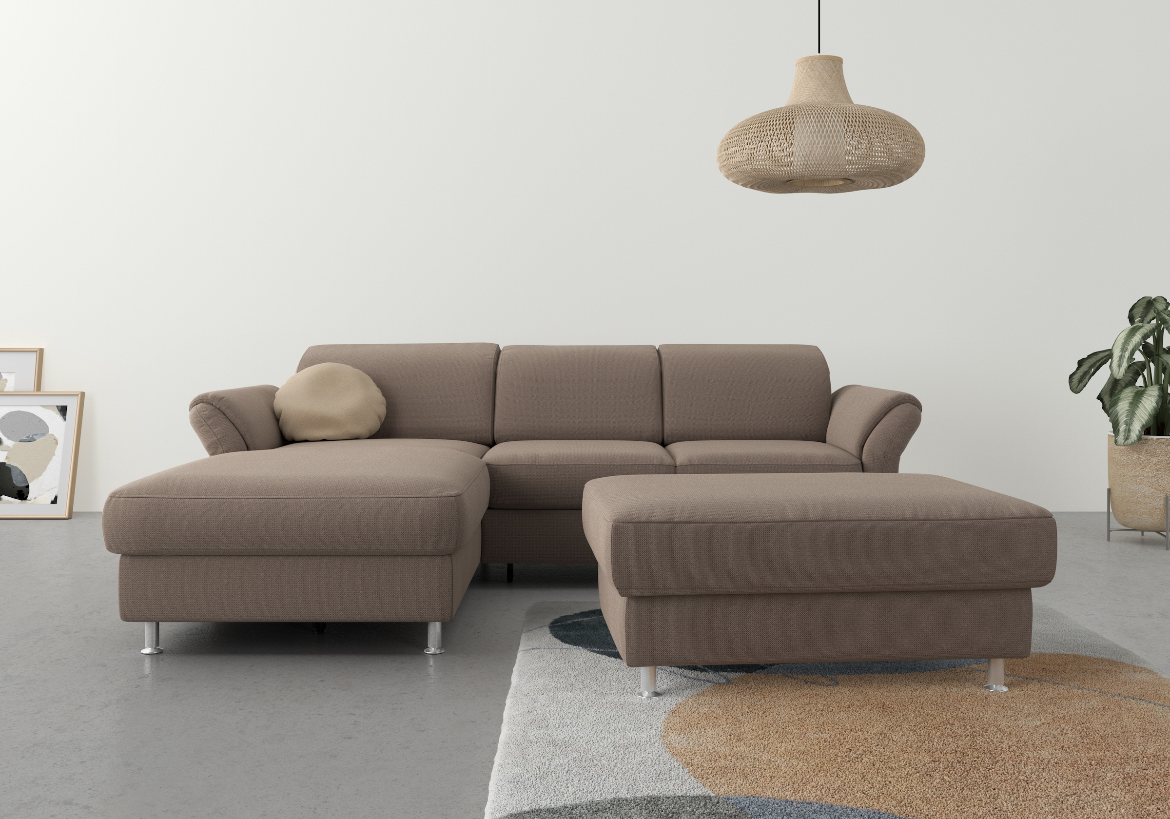 sit&more Ecksofa "Apulia L-Form" wahlweise Schlaffunktion, Bettkasten und Kopf- und Armteilverstellung
