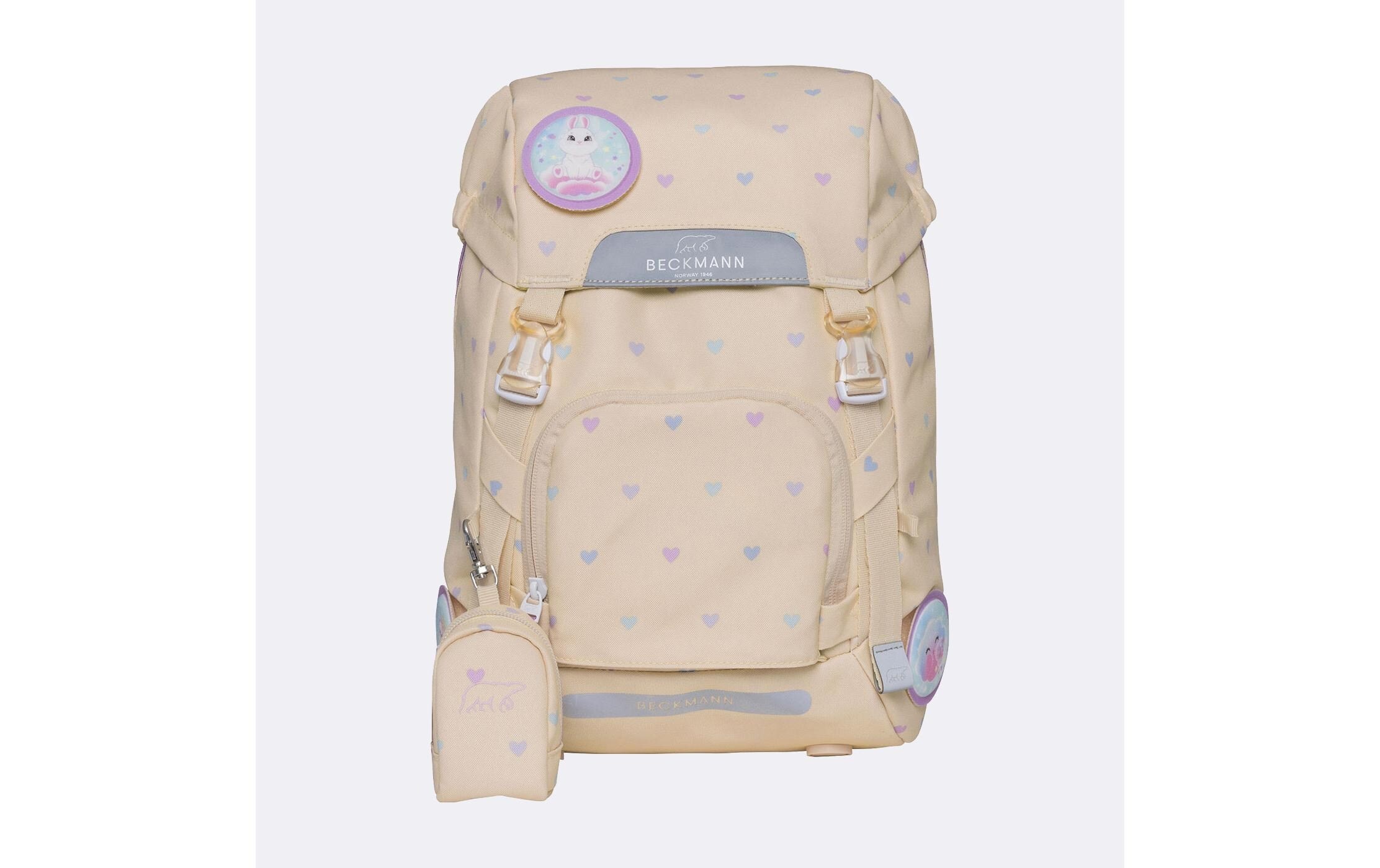 Beckmann Schulrucksack »Classic Yellow Heart 6-teilig«, Reflektoren