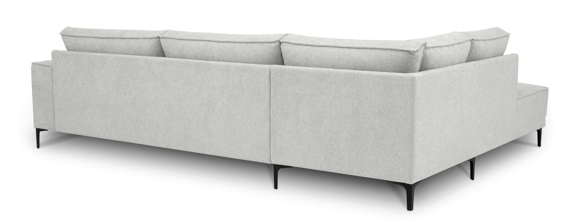 Places of Style Ecksofa »Polsterecke Oland, Struktur, Flachgewebe, Luxus-Microfaser, Boucle«, L-Form, 289 cm, Wellenunterfederung, Skandi-Design, Metallfüsse