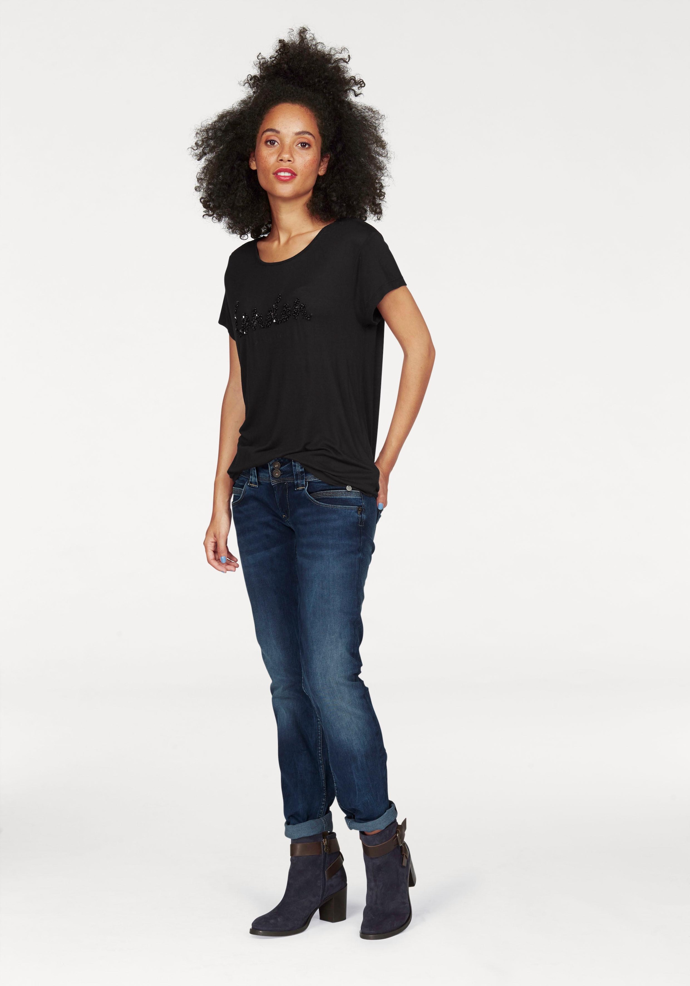 Pepe Jeans Straight-Jeans »VENUS«, mit Badge