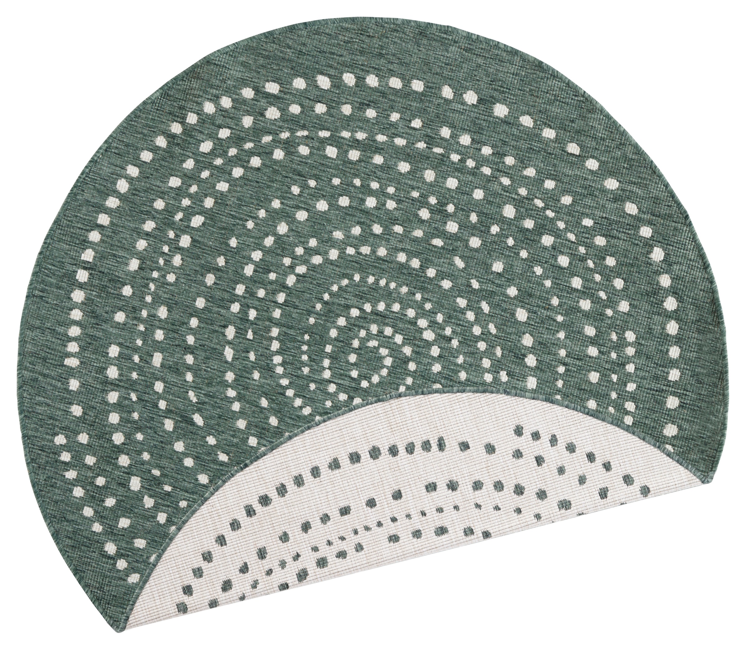 THE RUGS Indoor Outdoor Bali Round Rug Reversible Flatweave Polypropylene in Green | Size: 140cm diameter