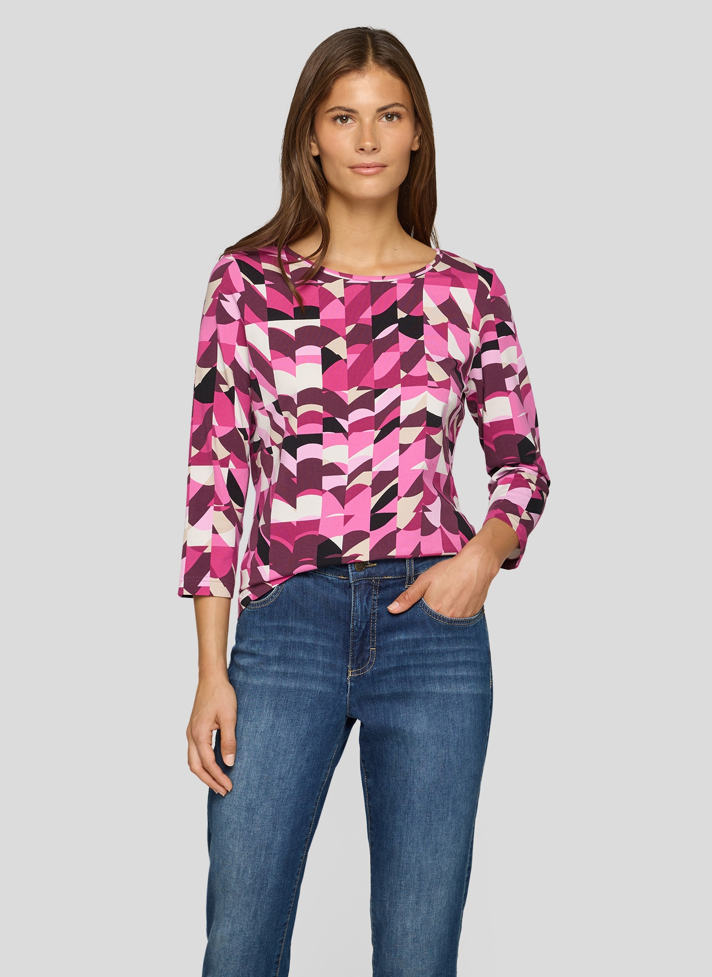 Rabe 3/4-Arm-Shirt Sommershirt mit grafischem Muster