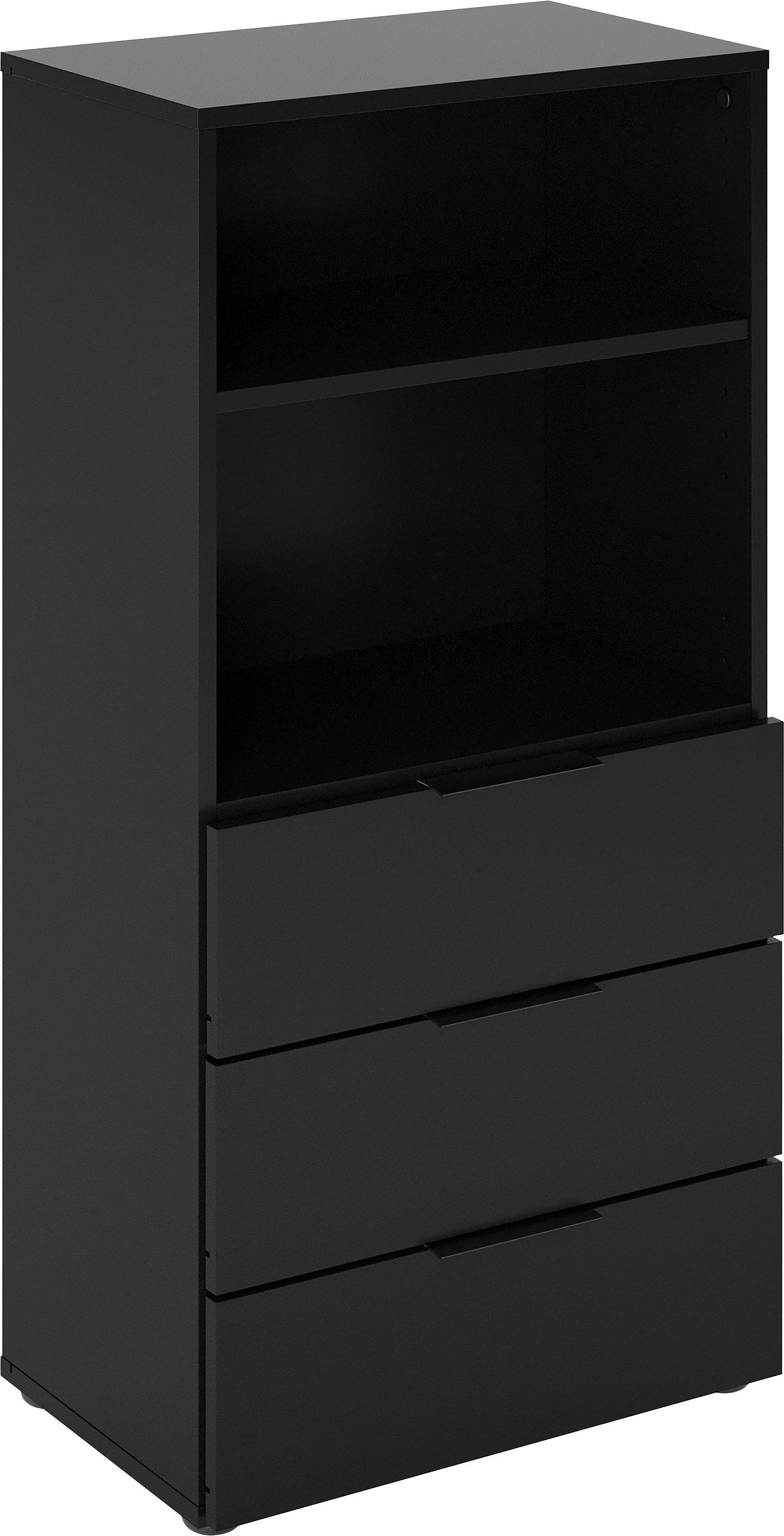 FMD Kommode »Dark«, mit 3 Schubladen, verstellbare Einlegeböden, Breite ca. 50 cm