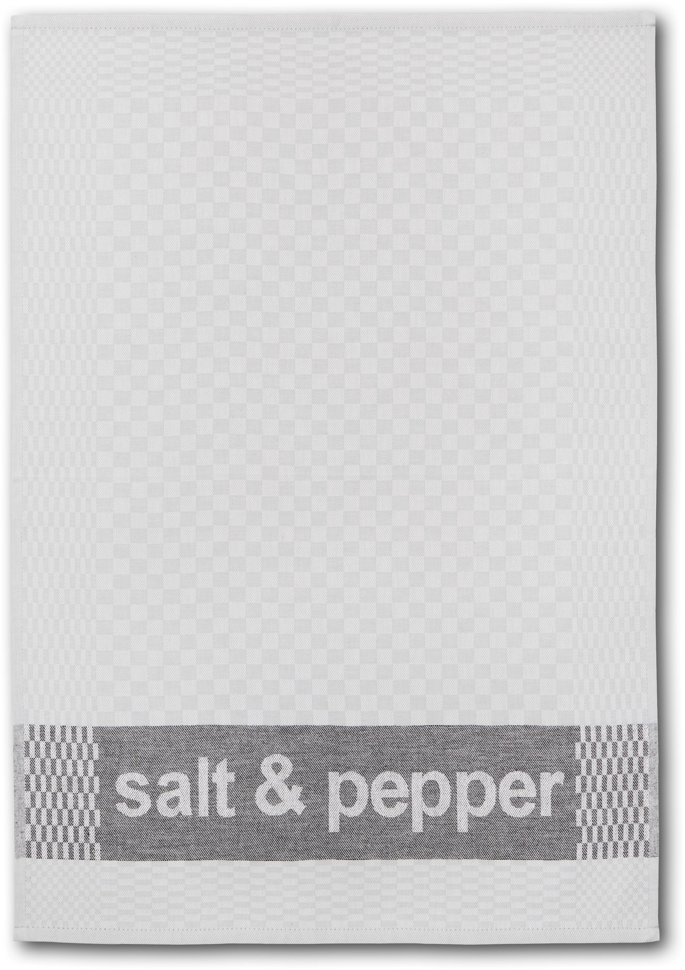 Dyckhoff Geschirrtuch »Salt & Pepper, Masse je Tuch ca. 50x70 cm«, (Set, 6 tlg.), mit drei verschiedenen Motiven