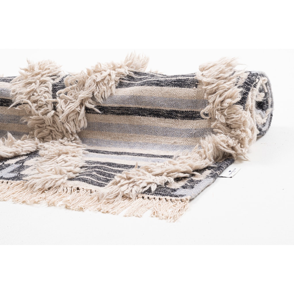TOM TAILOR HOME Teppich »Cozy Kelim«, rechteckig, handgewebt, mit Fransen, Boho-Style