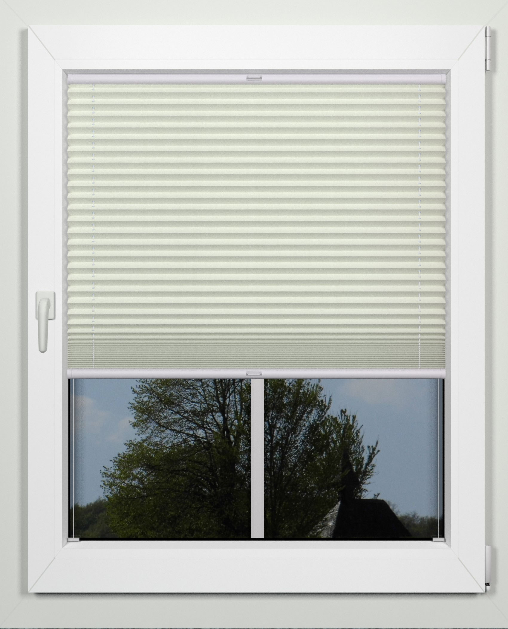 indeko Plissee "superior" verdunkelnd energiesparend mit Bohren verspannt nach Mass