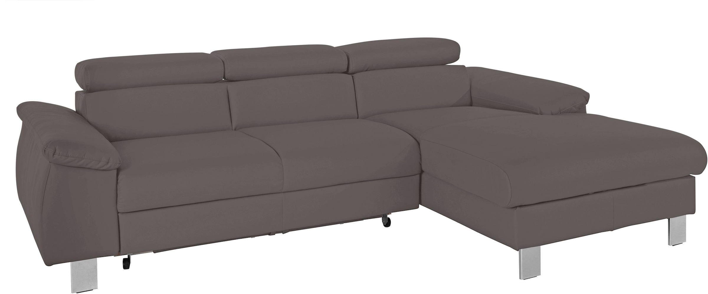 COTTA Ecksofa Komaris, Ecksofa, wahlweise mit RGB-LED-Beleuchtung und Bettfunktion/Bettkasten