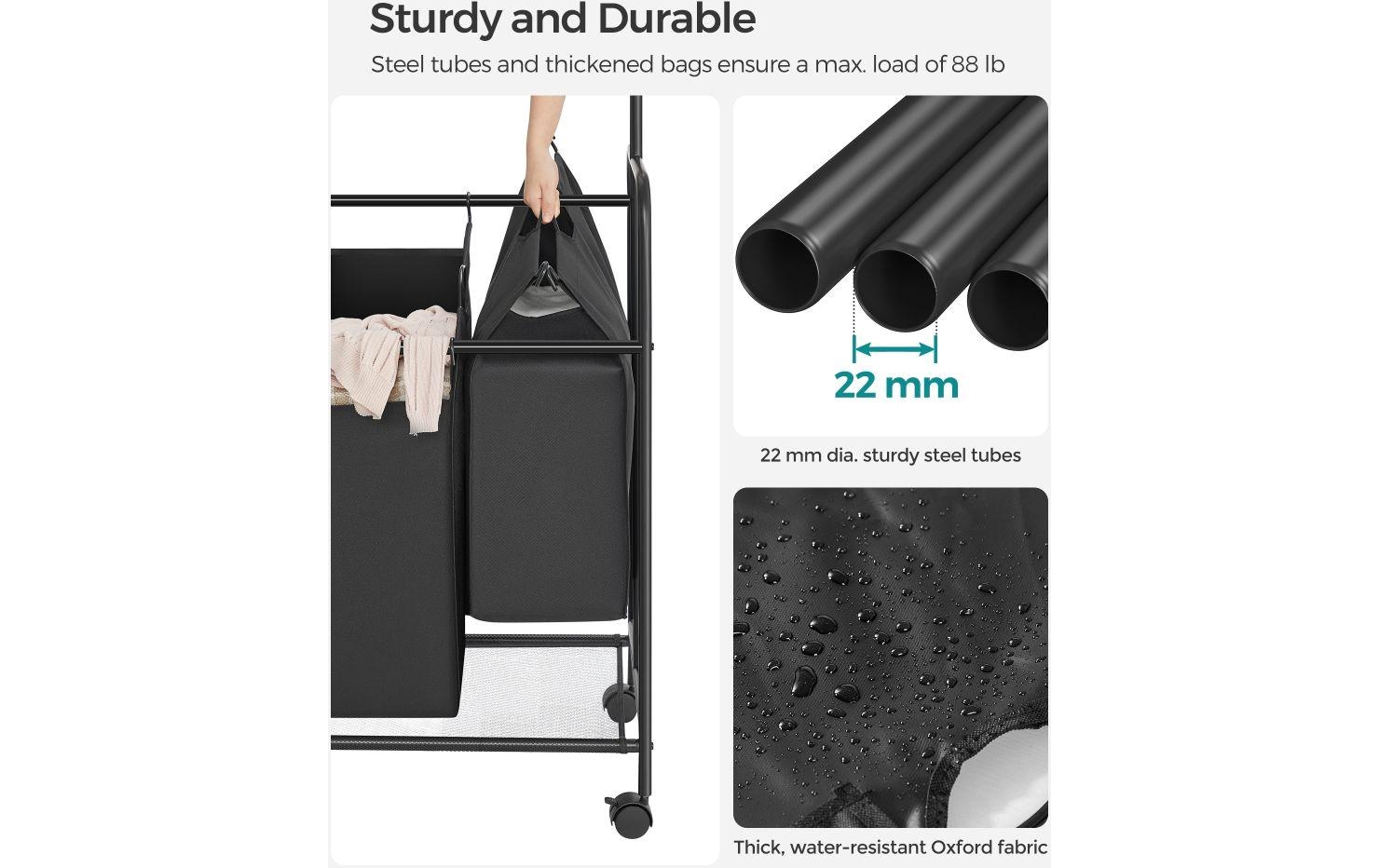 SONGMICS Wäschekorb »50 l Schwarz«