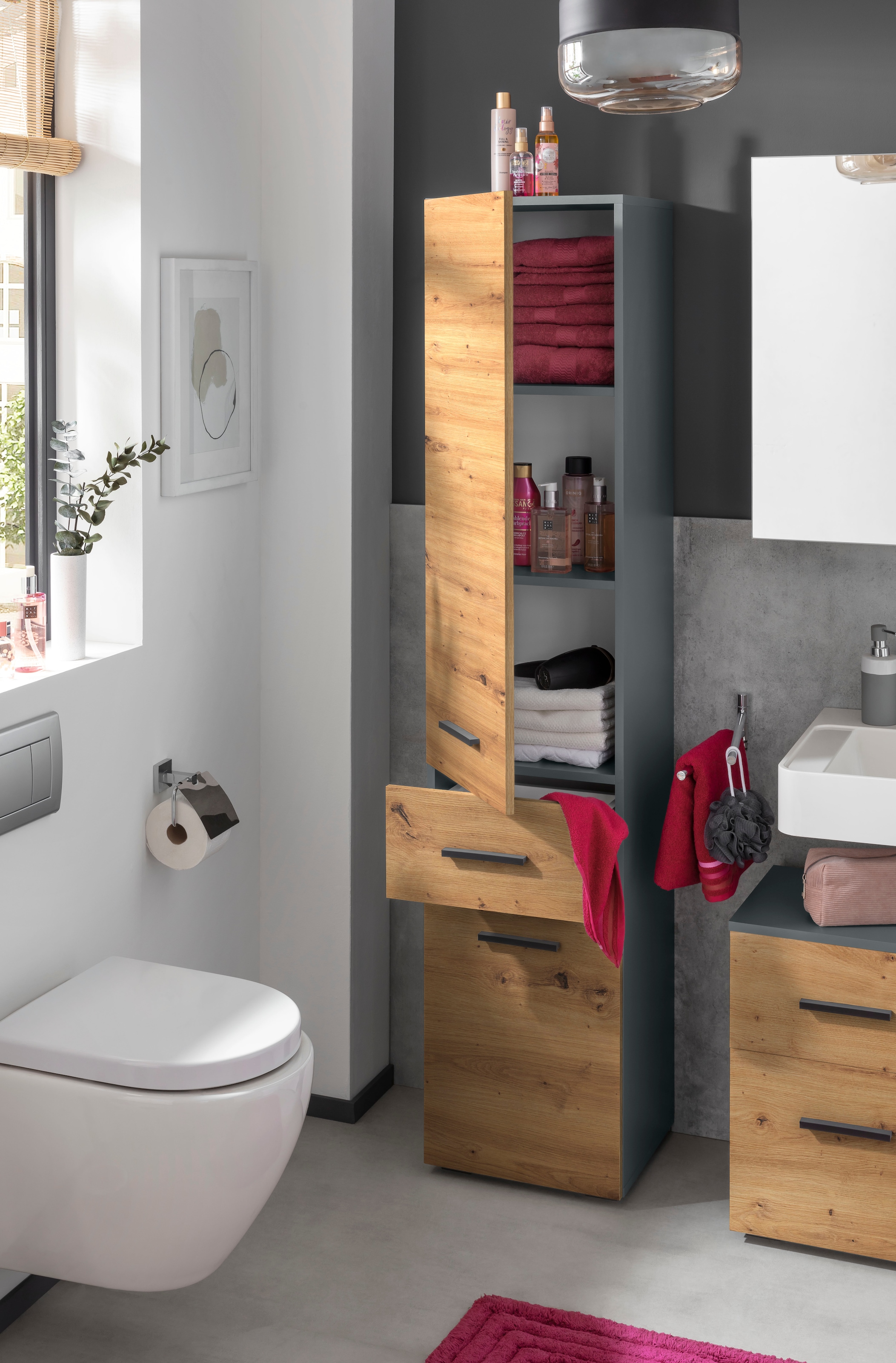INOSIGN Midischrank »Skara«, verstellbarer Einlegeböden hinter jeder Tür, Breite 38 cm, Höhe 130 cm