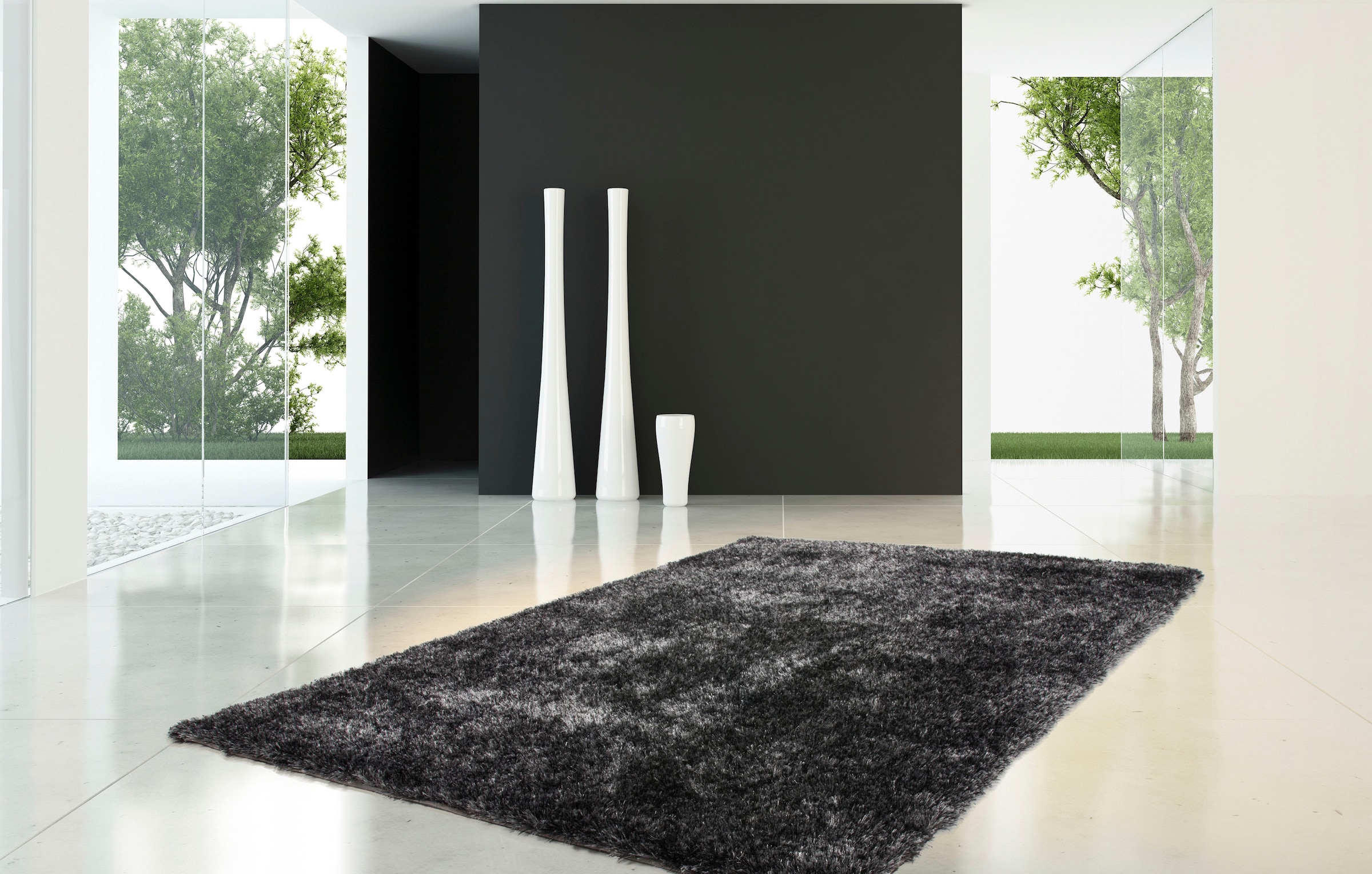 Kayoom Hochflor-Teppich »Diamond 700«, rechteckig, weiche Microfaser, Langflor, Shaggy, Melange, Wohnzimmer