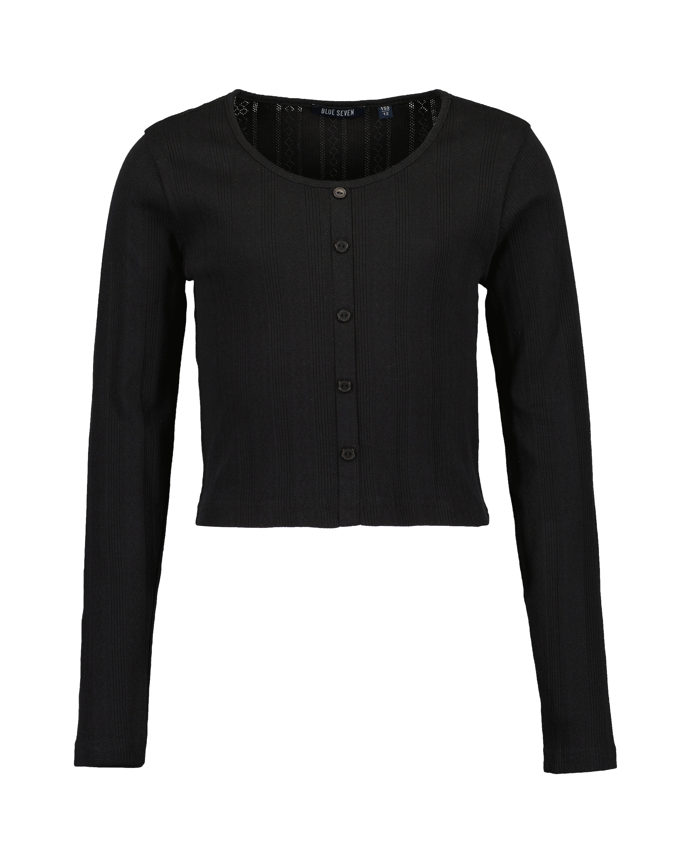 Blue Seven Langarmshirt im leichten Sommer-Jacquard und mit Deko-Knopfleiste