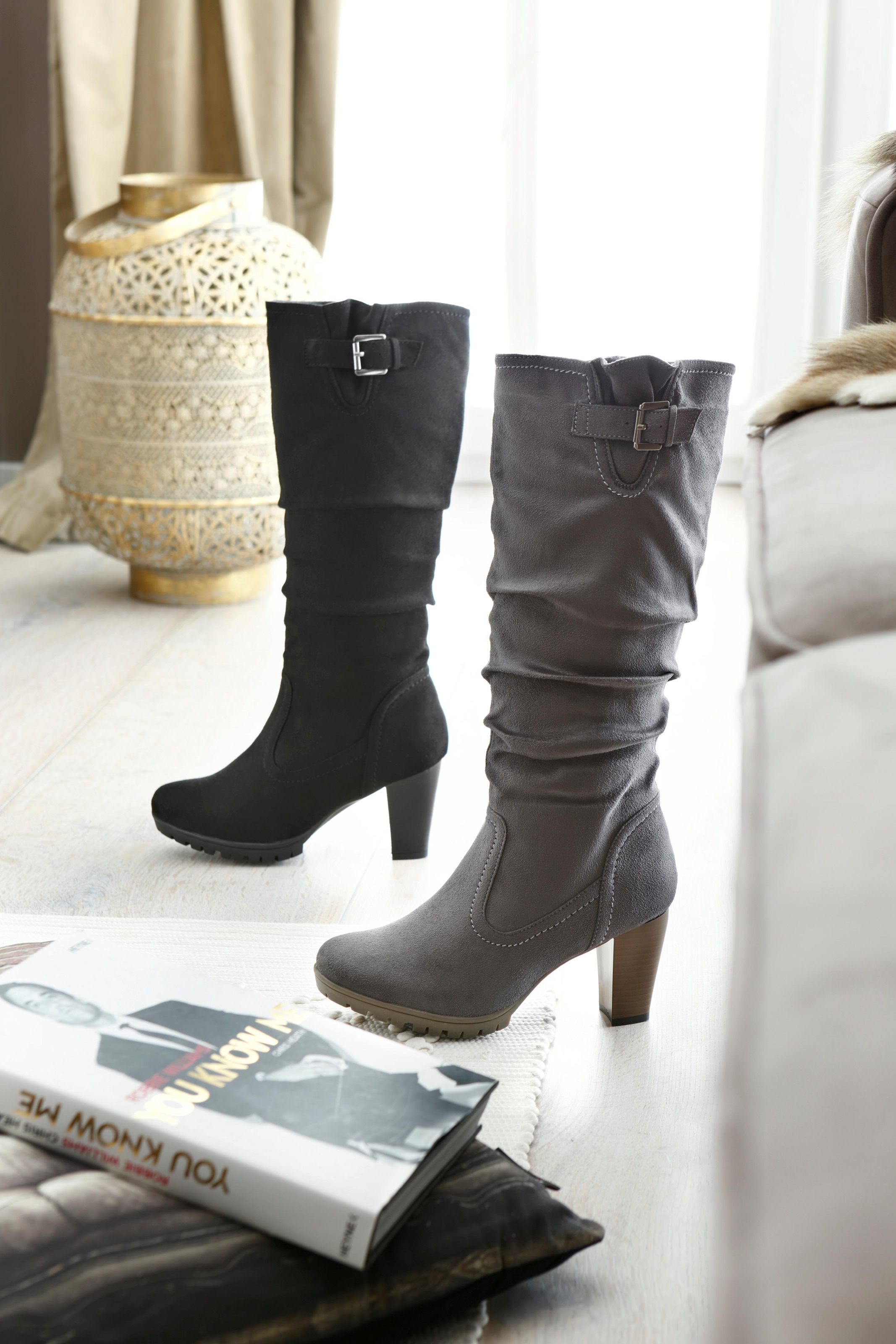 Aniston by BAUR Stiefel, mit Raffungen am slouchy Schaft