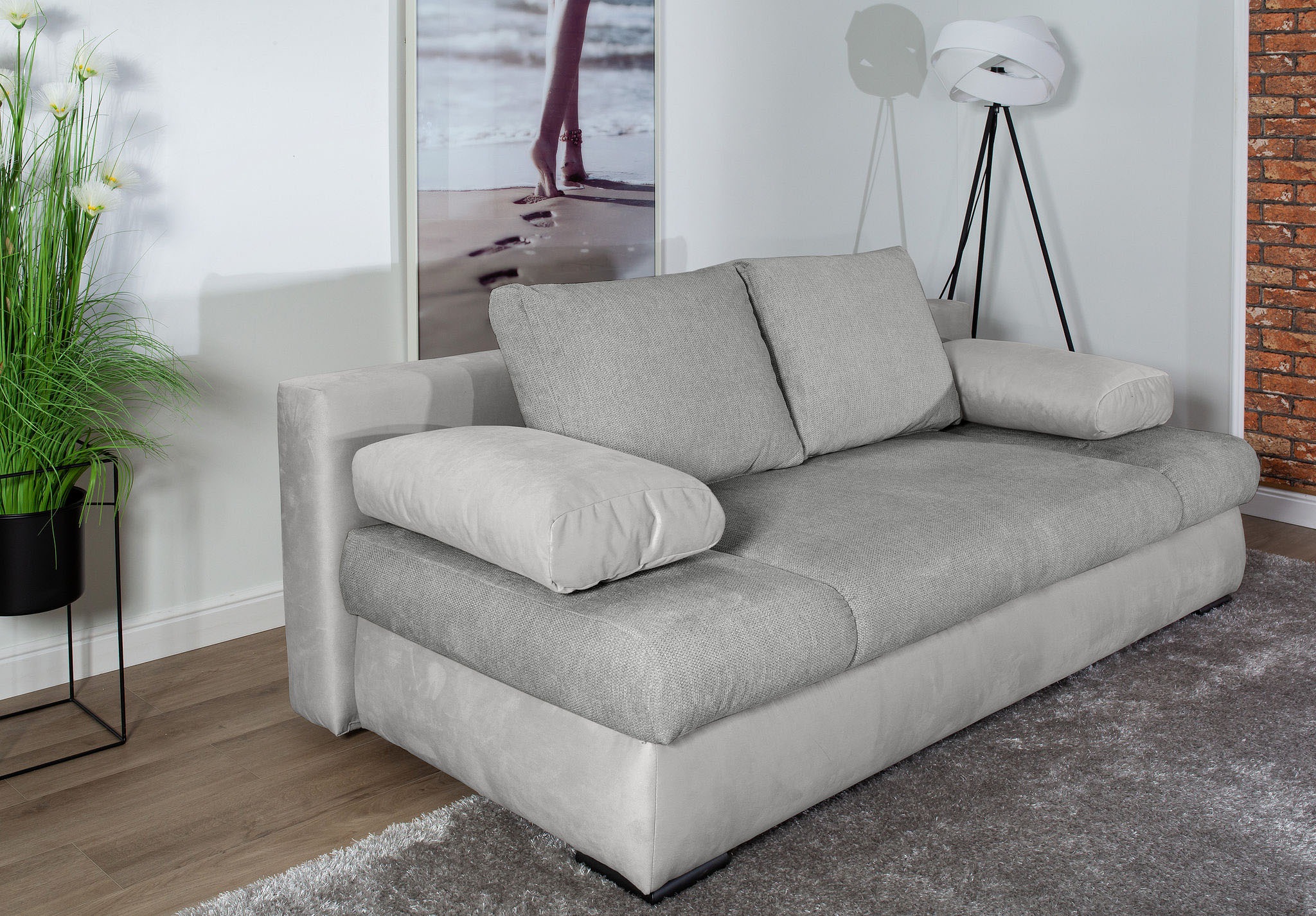 COLLECTION AB Schlafsofa »Chicago mit Bettfunktion, Schlafcouch«, inklusive Bettkasten, Cord-Samt Bezug, anthrazit