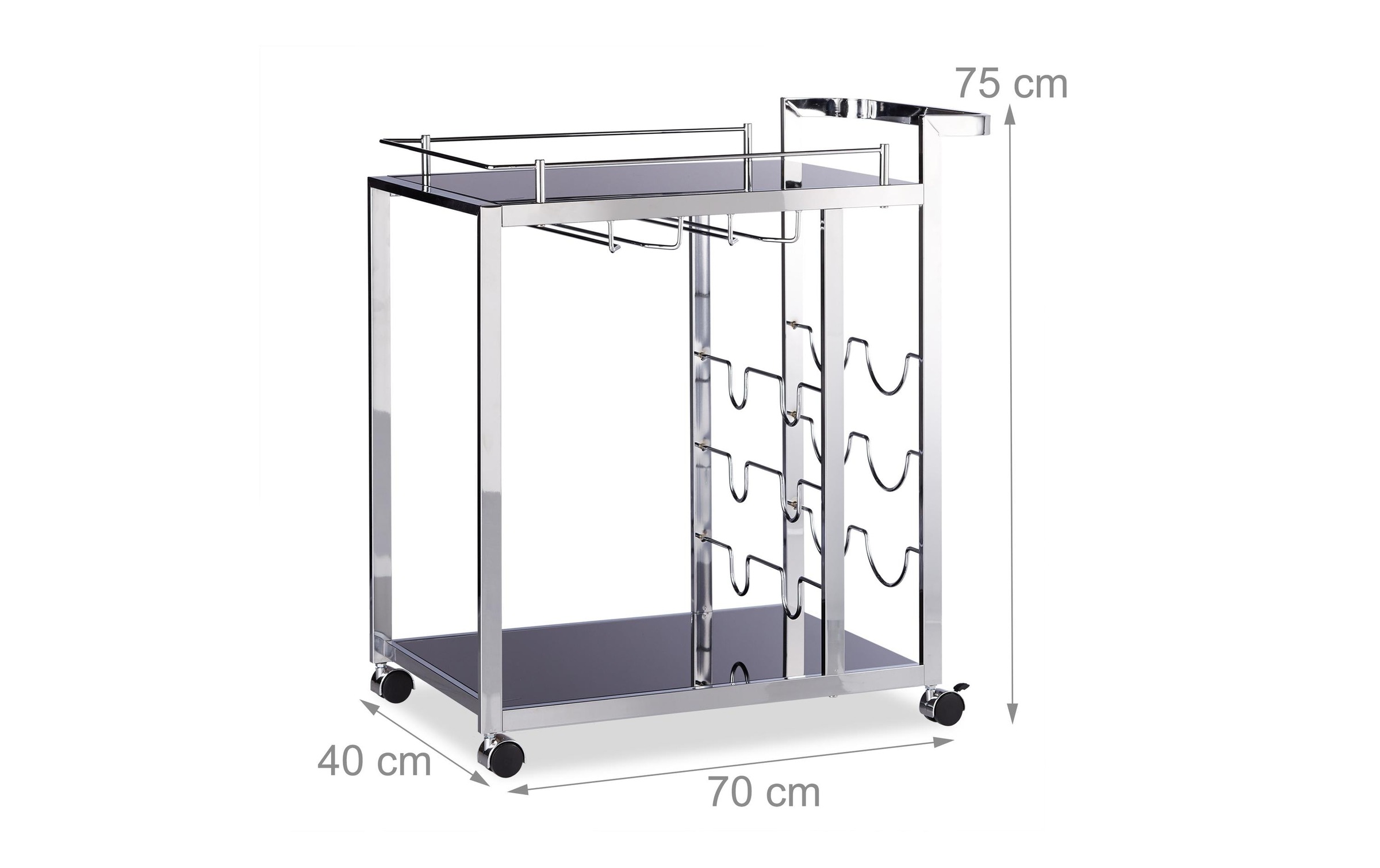 relaxdays Servierwagen "Baron 75 x 40 x 70 cm"