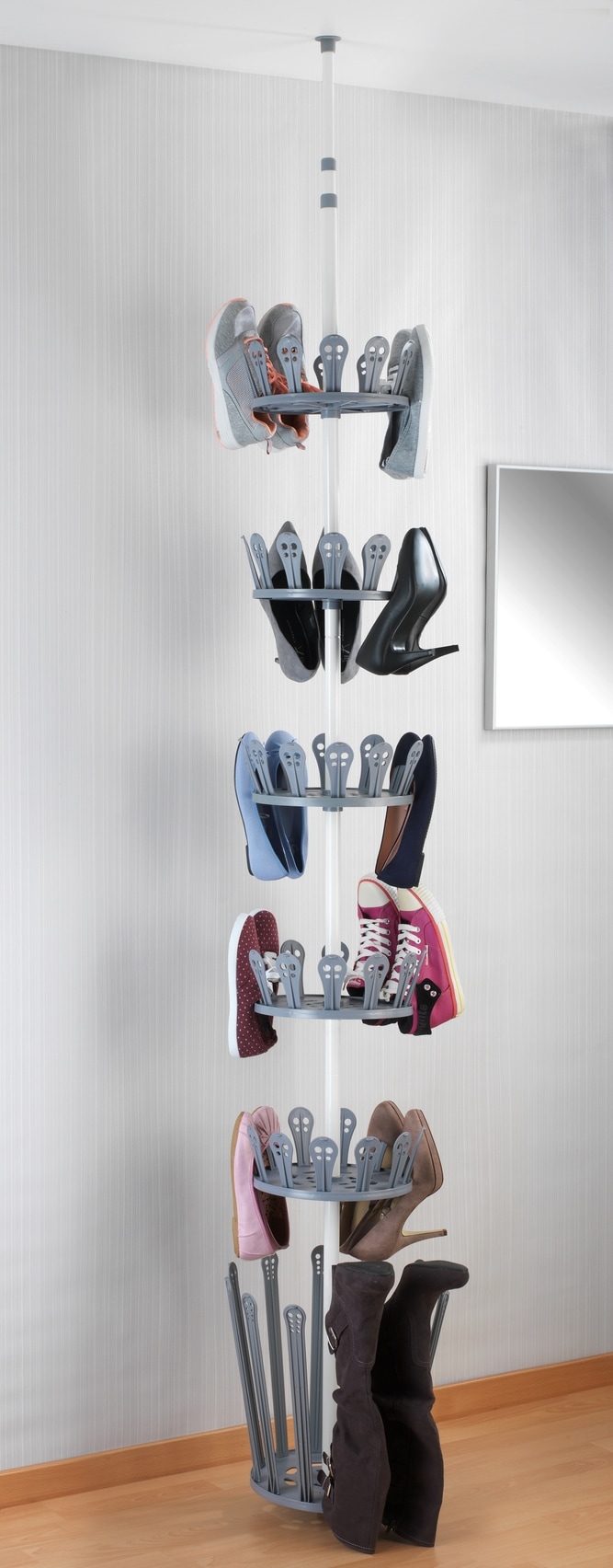 WENKO Teleskopregal »Modell Achilles«, (Set, 7 St.), höhenverstellbares Stiefel- und Schuhregal, Montage ohne Bohren