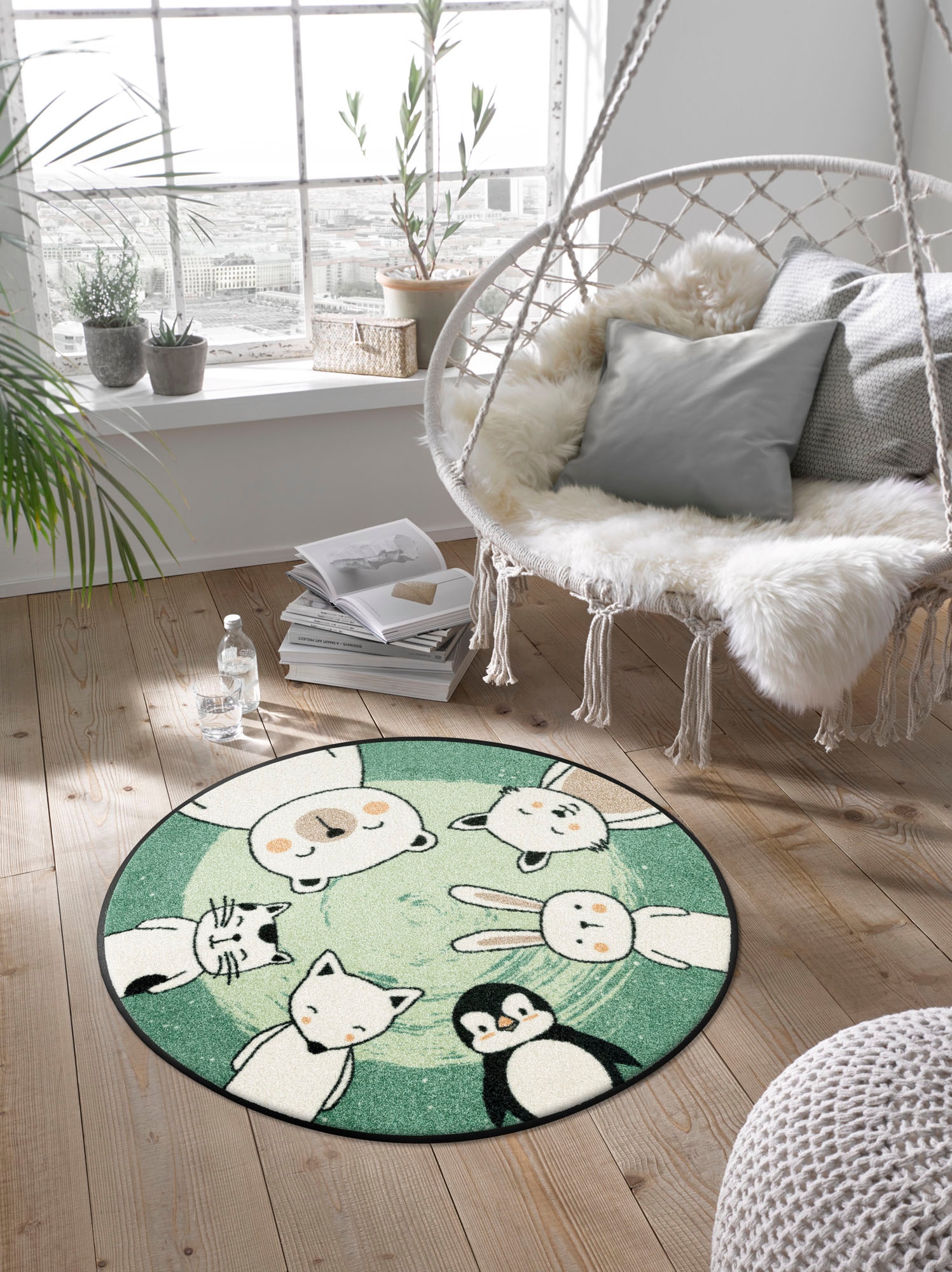 wash+dry by Kleen-Tex Teppich »Animal Friends«, rund, 7 mm Höhe