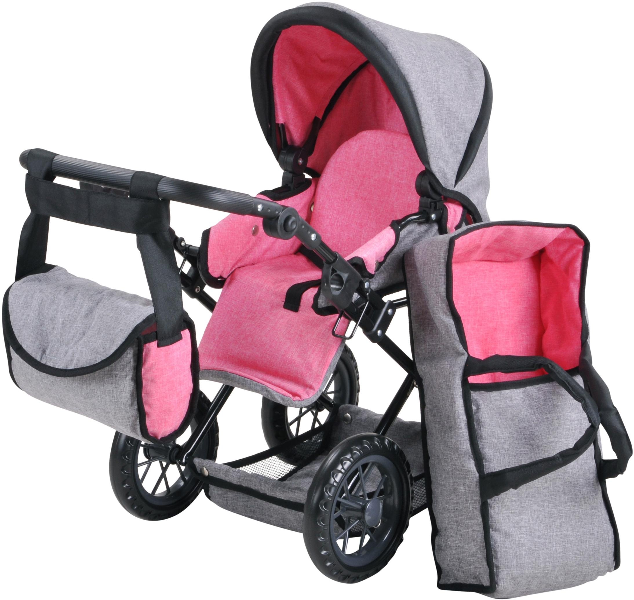 Knorrtoys® Kombi-Puppenwagen »Ruby - Jeans Grey«, mit Wickeltasche