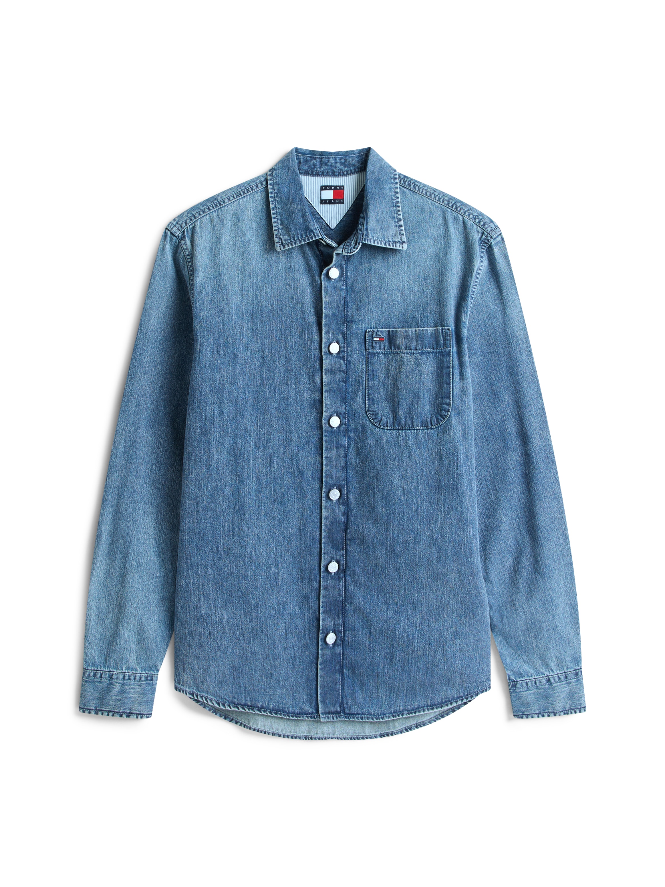 Tommy Jeans Jeanshemd »REGULAR DENIM SHIRT«, Regular fit mit Rundhalsausschnitt