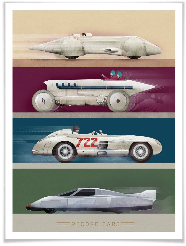 Wall-Art Poster »Vintage Auto shoppen Autos, Poster (1 ohne Rennwagen«, Retro | St.), Bilderrahmen Jelmoli-Versand online