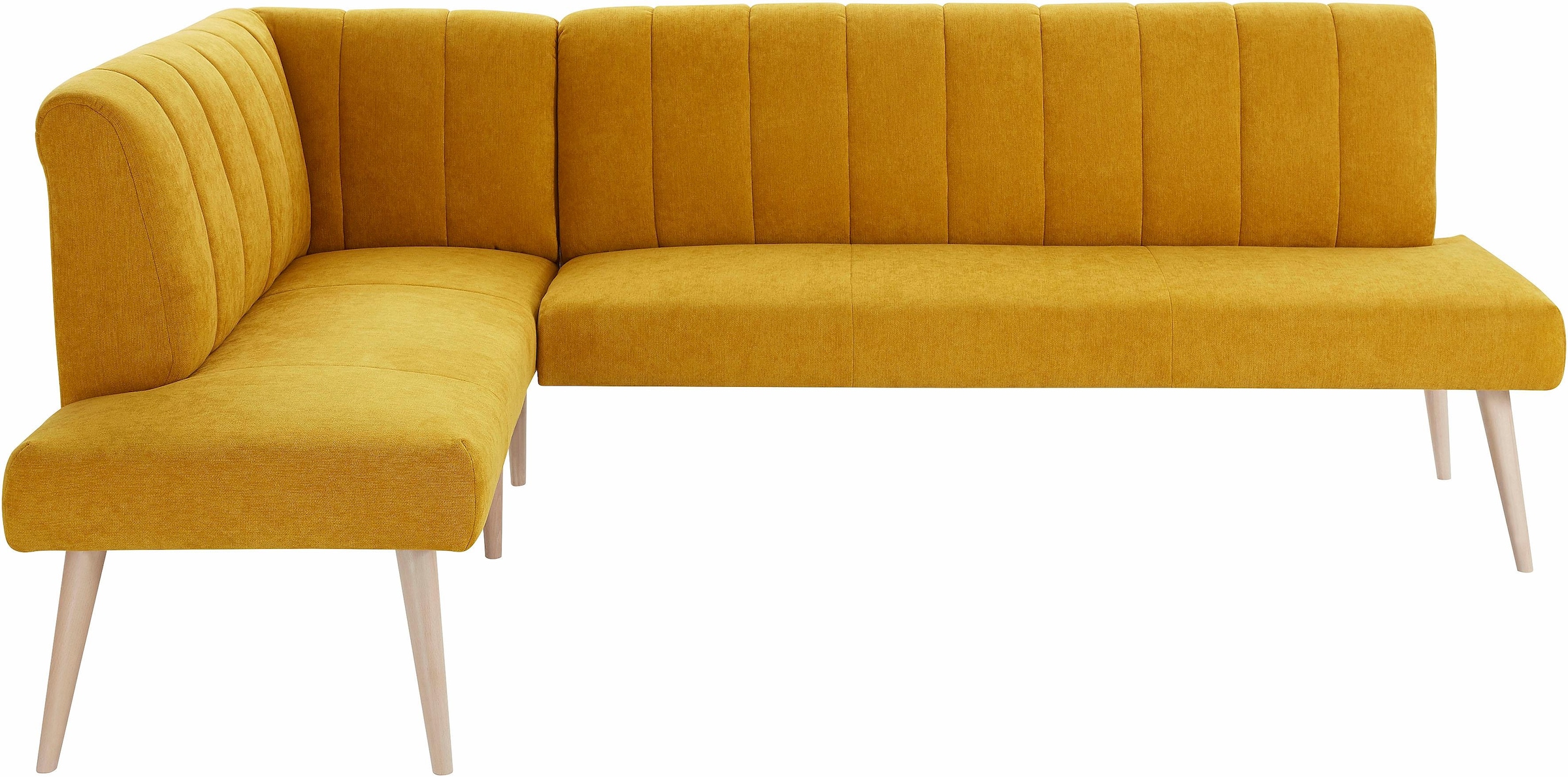 exxpo - sofa fashion Eckbank »Costa, moderne Rückensteppung, bequem und elegant, hoher Holzfuss«, hochwertig verarbeitet, Frei im Raum stellbar
