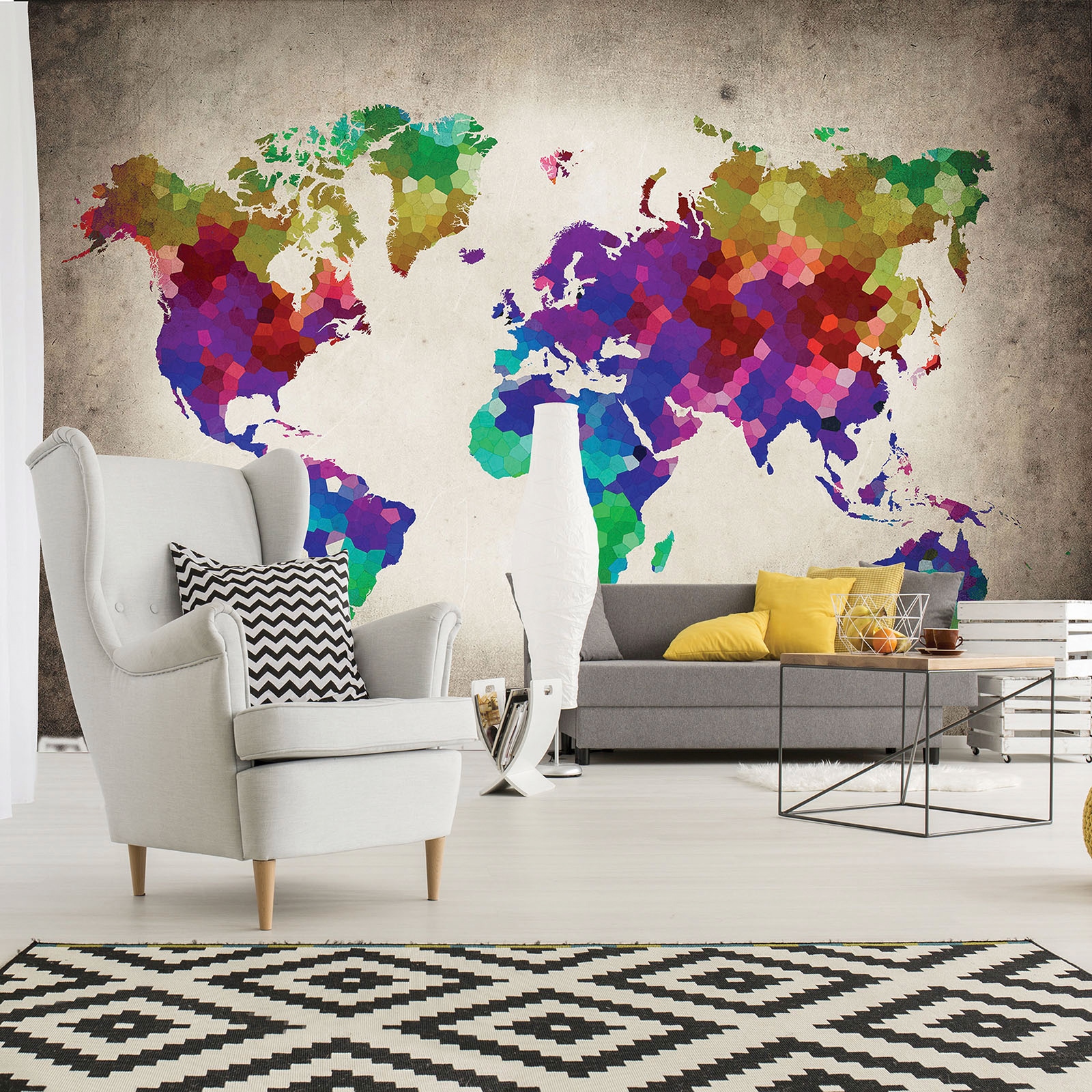 Consalnet Vliestapete »Bunte Weltkarte«, verschiedene Motivgrössen, für das  Büro oder Wohnzimmer zu günstigen Preisen bestellen | Jelmoli-Versand