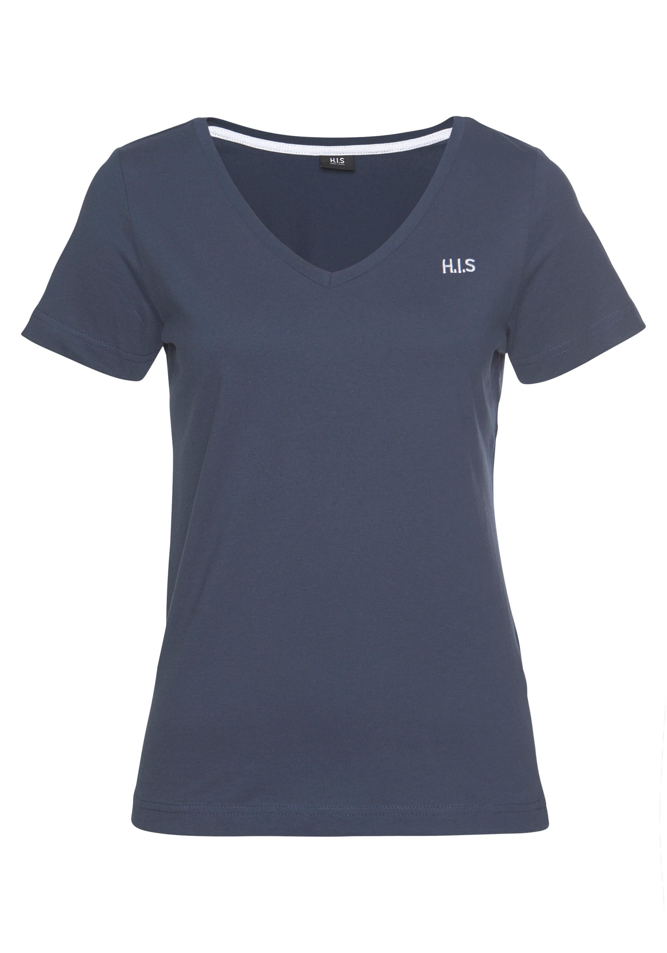 H.I.S T-Shirt »Essential-Basics«, hüftlange Passform, figurumspielender Schnitt, aus 100% Baumwolle