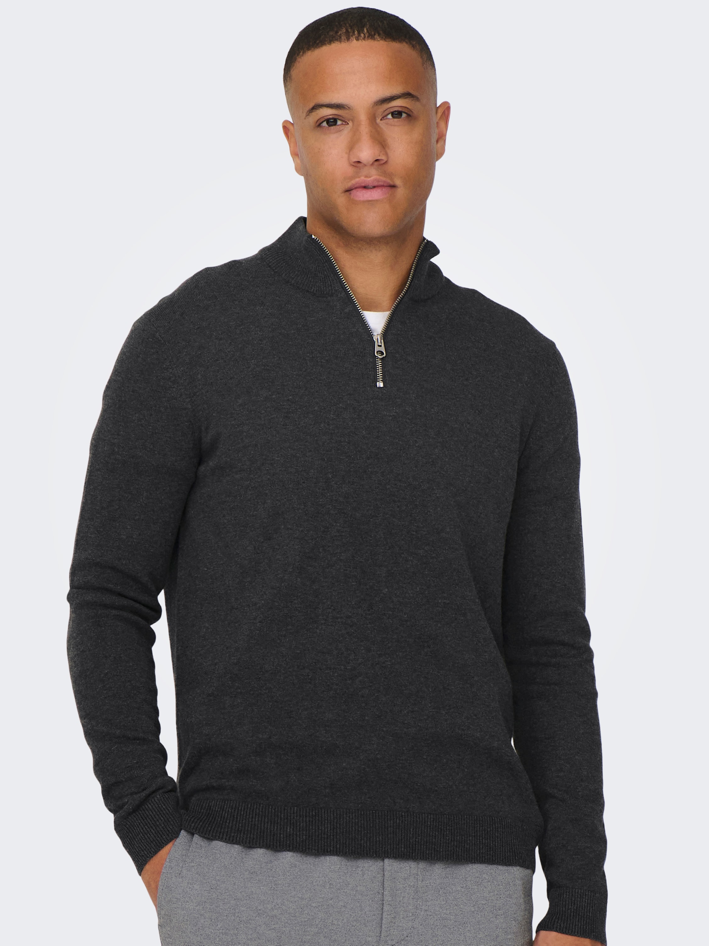ONLY & SONS Strickpullover »ONSALEX REG 12 HALF ZIP KNIT«