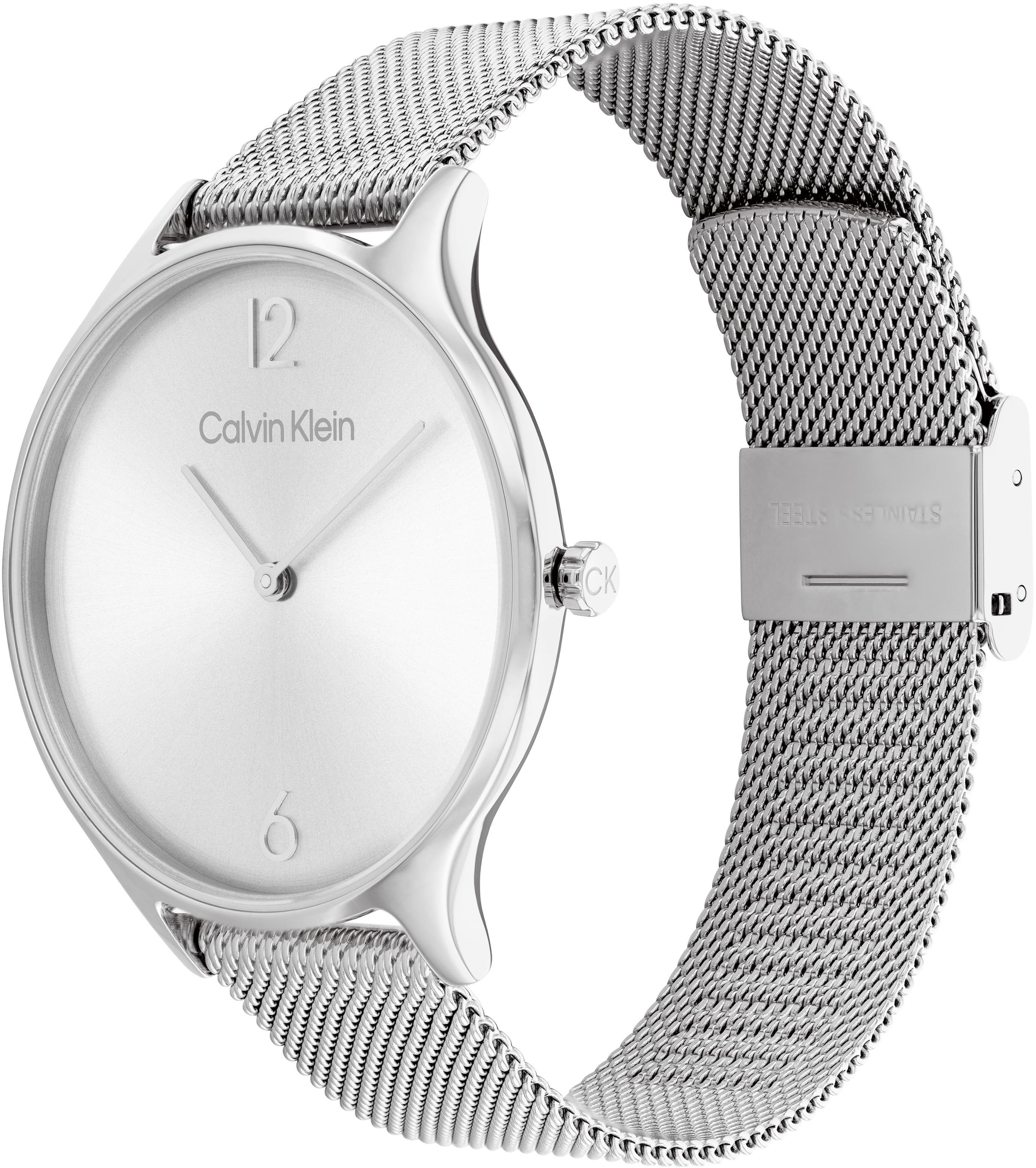Calvin Klein Quarzuhr »TIMELESS 2H«, Armbanduhr, Damenuhr, Mineralglas, Edelstahlarmband