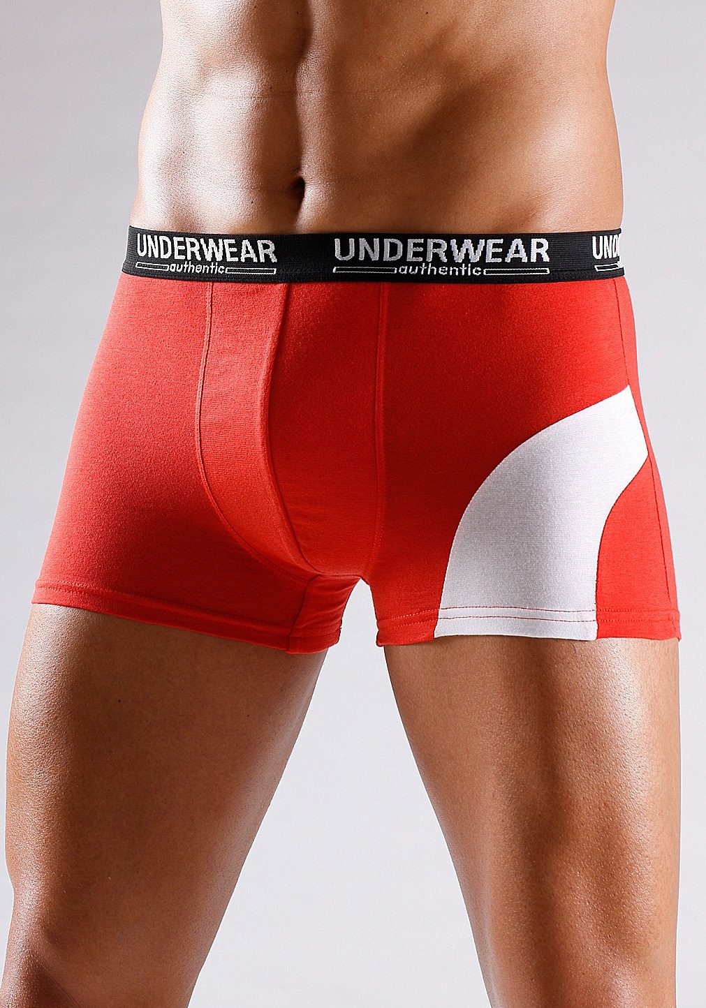 AUTHENTIC UNDERWEAR Boxer, (Packung, 4 St.), mit kontrastfarbenen Einsatz