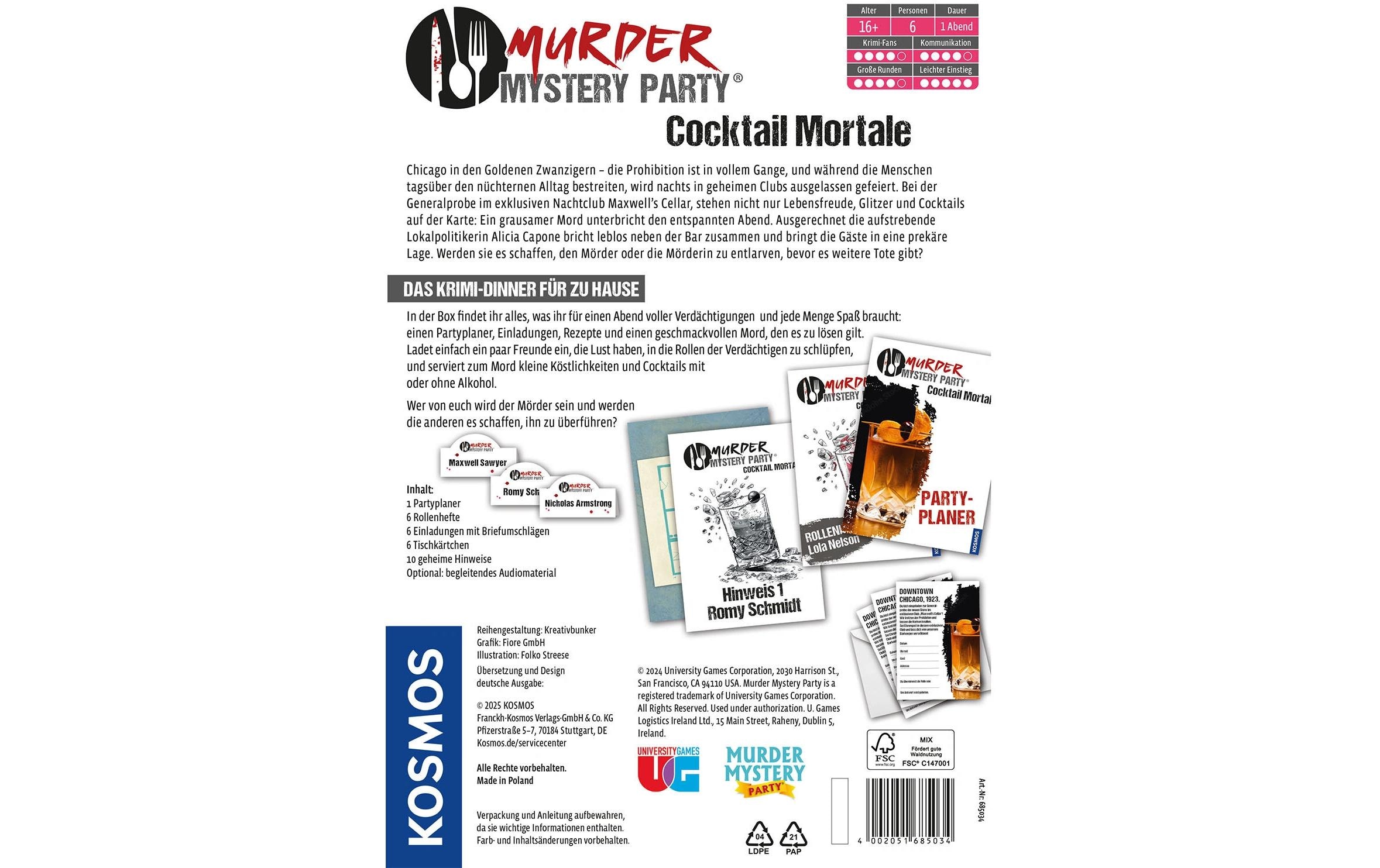Kosmos Spiel »Murder Mystery Party Cocktail Mortale«
