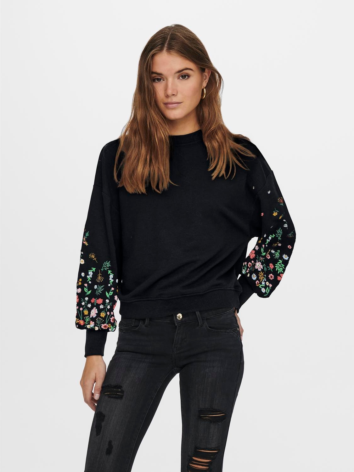 ONLY Sweatshirt »ONLBROOKE L/S O-NECK FLOWER SWT«