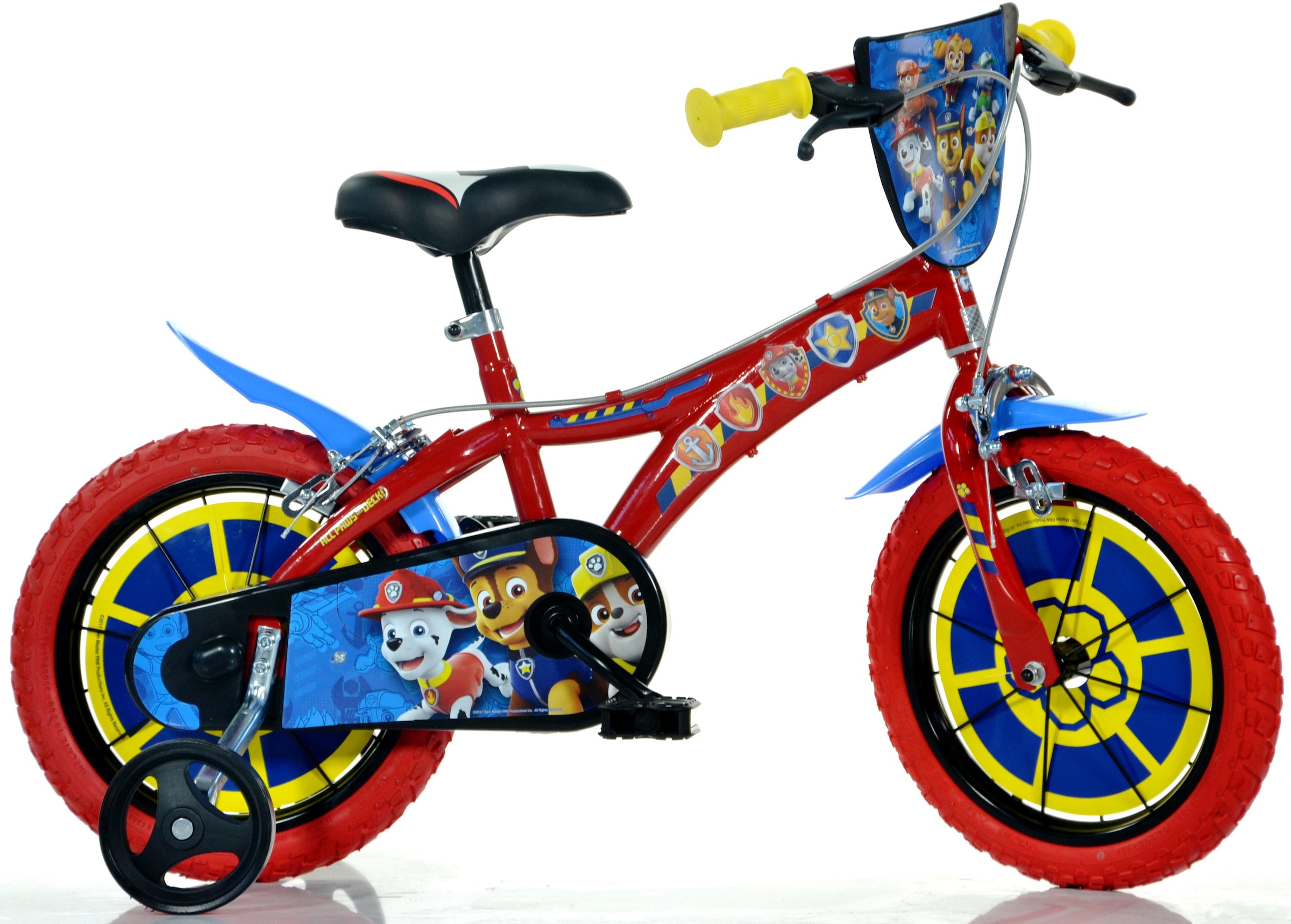 Dino Kinderfahrrad »Paw Patrol 14 Zoll«, 1 Gang, mit Stützrädern, Trinkflasche und Frontschild