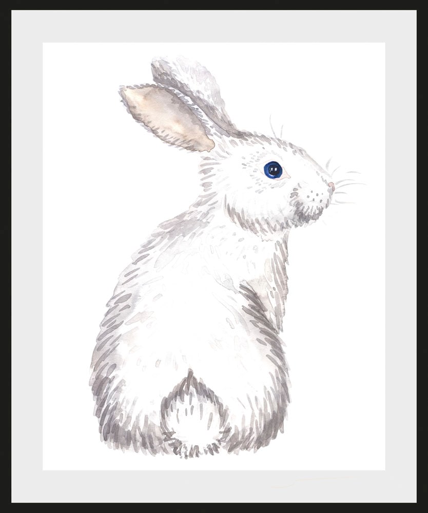 queence Bild »Afiro«, Hase-Hasen-Haustiere-Kunst-Ostern-Blumen, (1 St.), 50x40, mit Rahmen