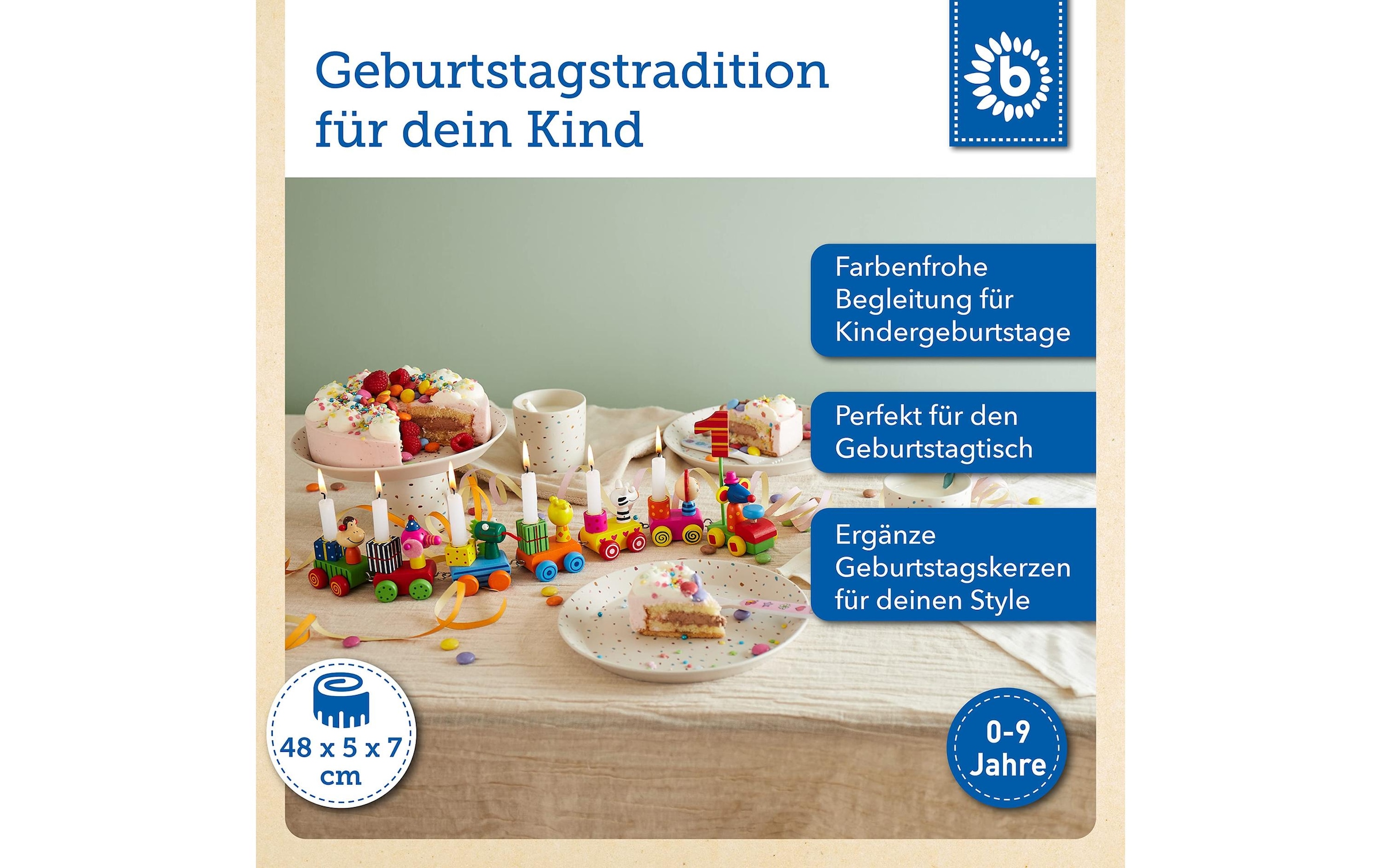 BIECO Lernspielzeug »Geburtstagszug«, Holzart: Birke (China)