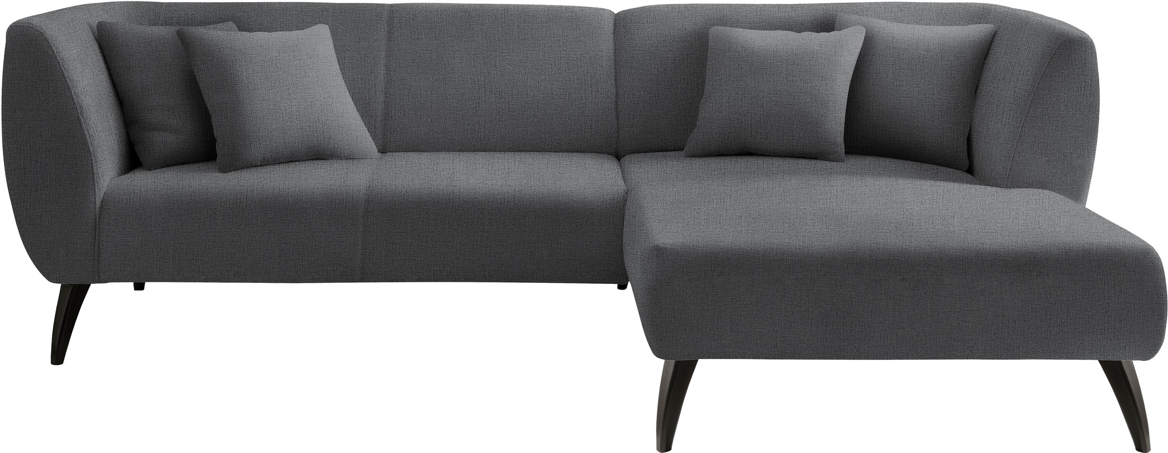 INOSIGN Ecksofa »Colori L-Form«, Holzfussfarbe wählbar, inkl. 4x Zierkissen