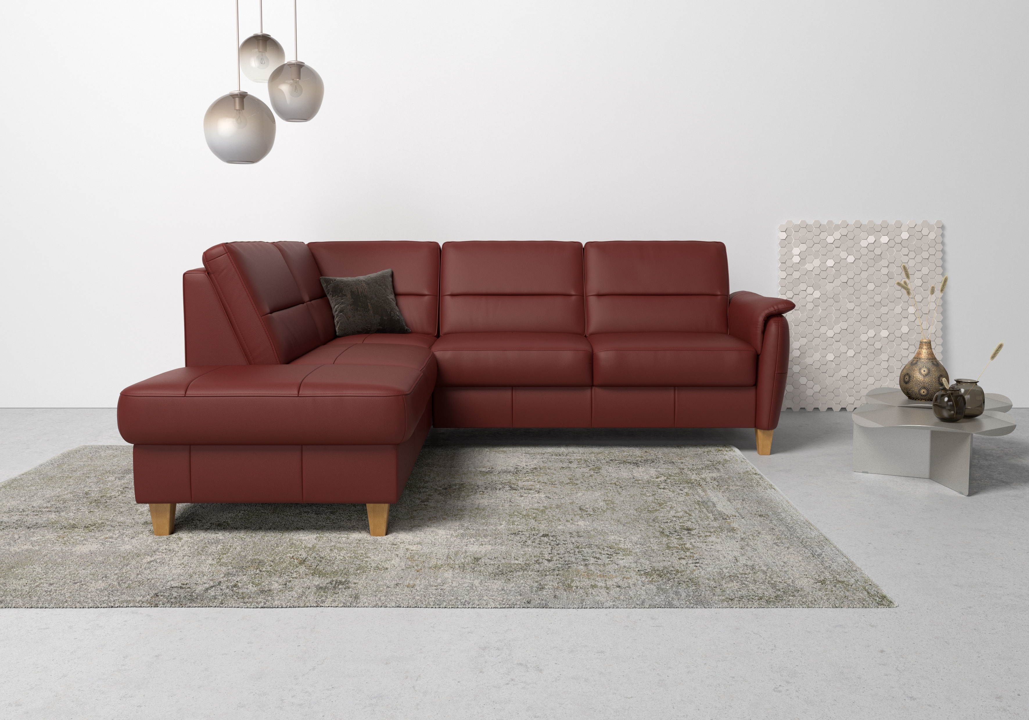 Home affaire Ecksofa "Palmera L-Form, B: 236 cm" optional Schlaffunktion & Bettkasten, Federkern
