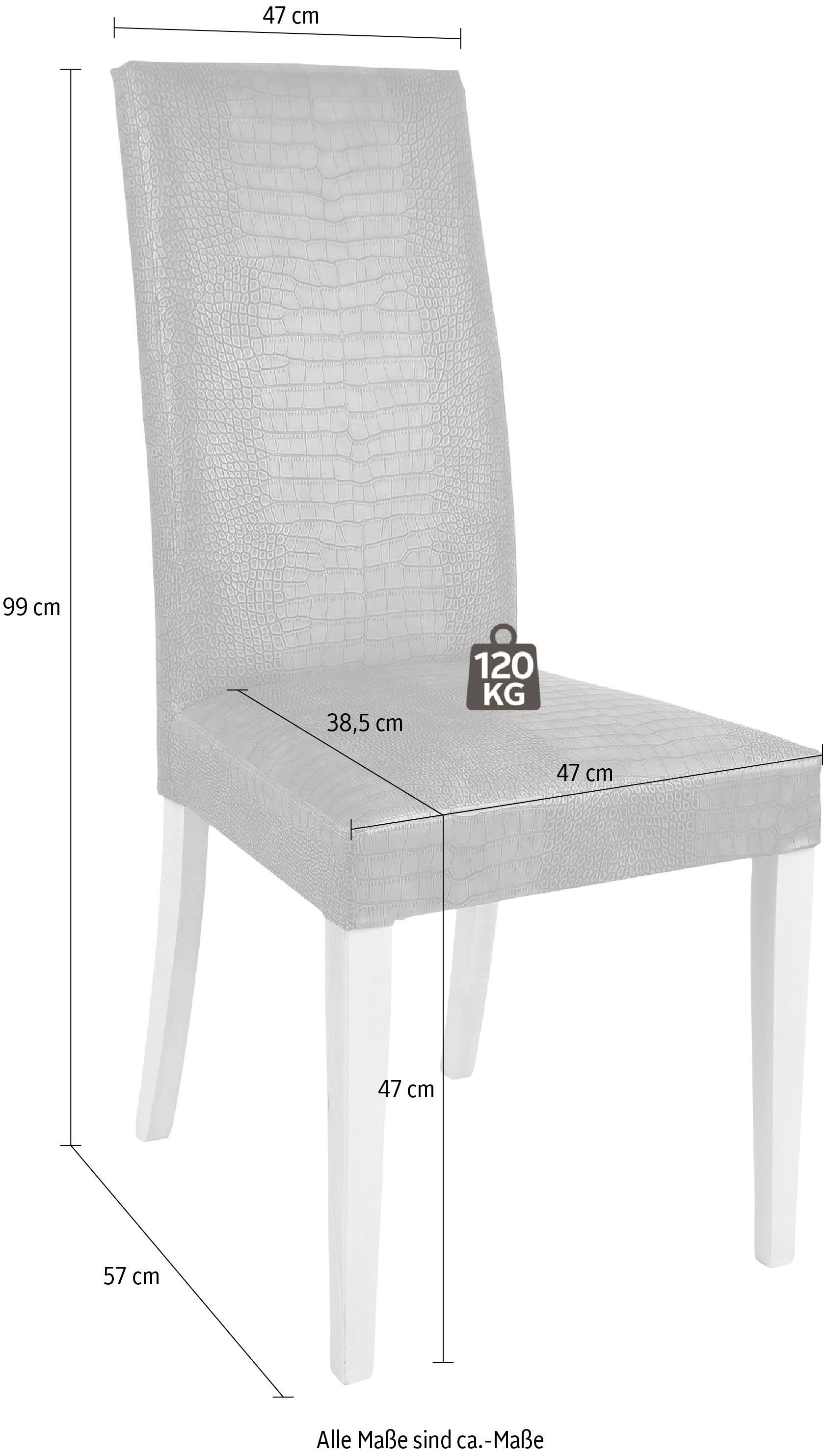 Home affaire Polsterstuhl »Java«, (Set), 2 St., Kunstleder, Kunstlederbezug mit Animalprägung