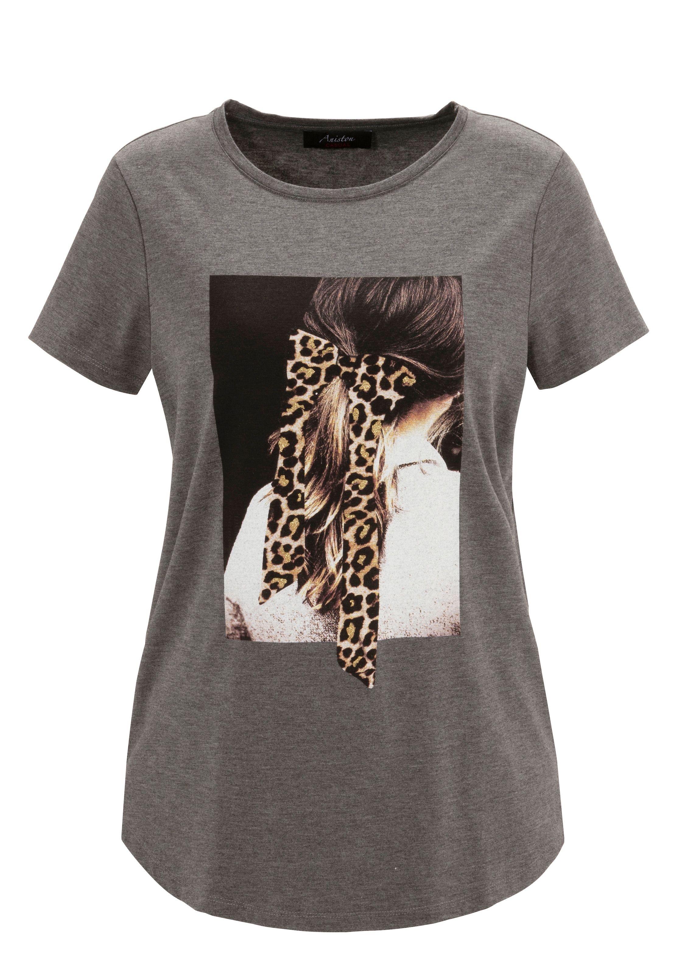 online | mit T-Shirt, verziertem CASUAL kaufen Frontdruck Jelmoli-Versand Aniston Glitzer