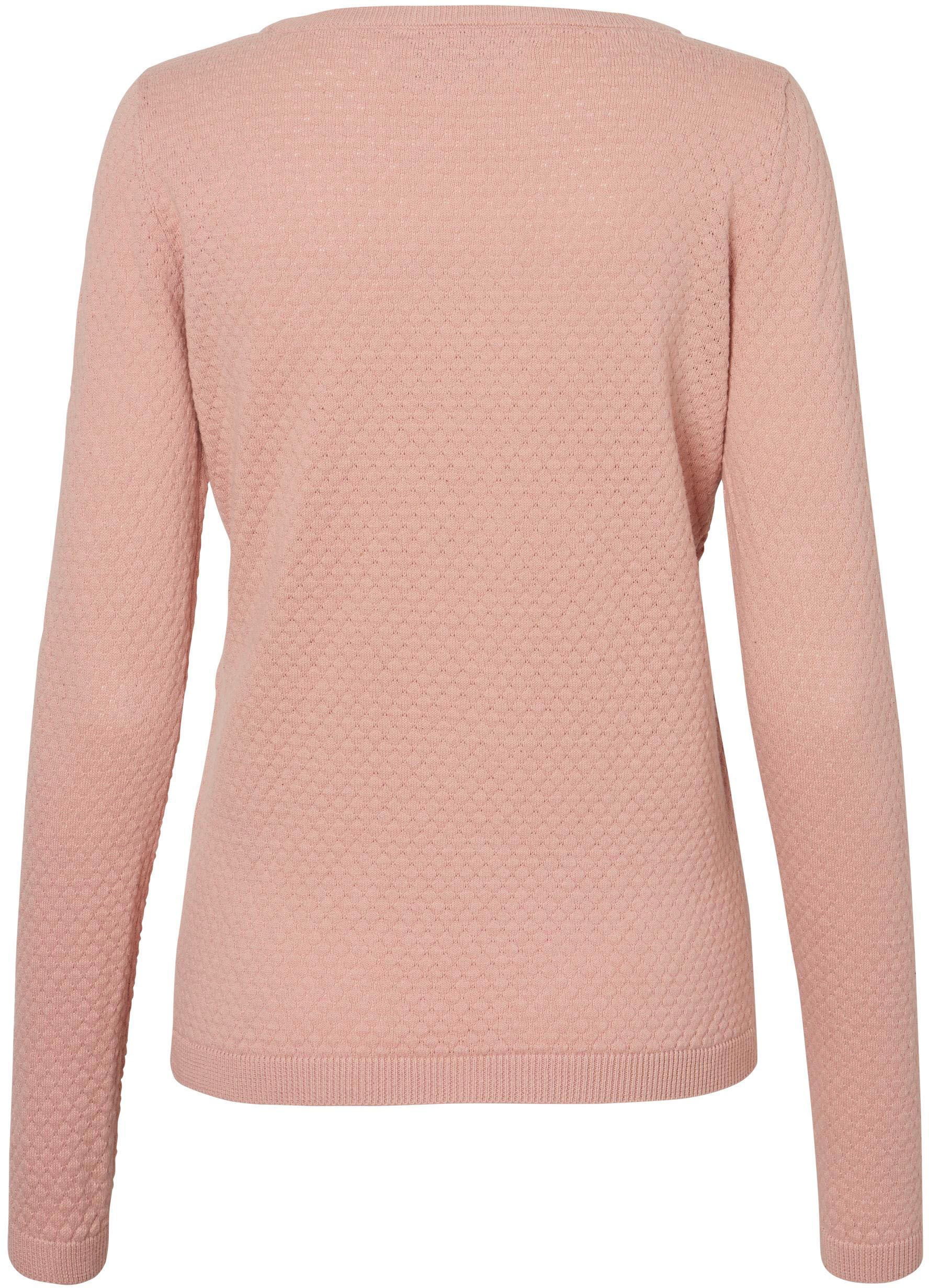 Vero Moda Rundhalspullover »VMCARE STRUCTURE LS O-NECK BLOUSE«, aus Bio-Baumwolle