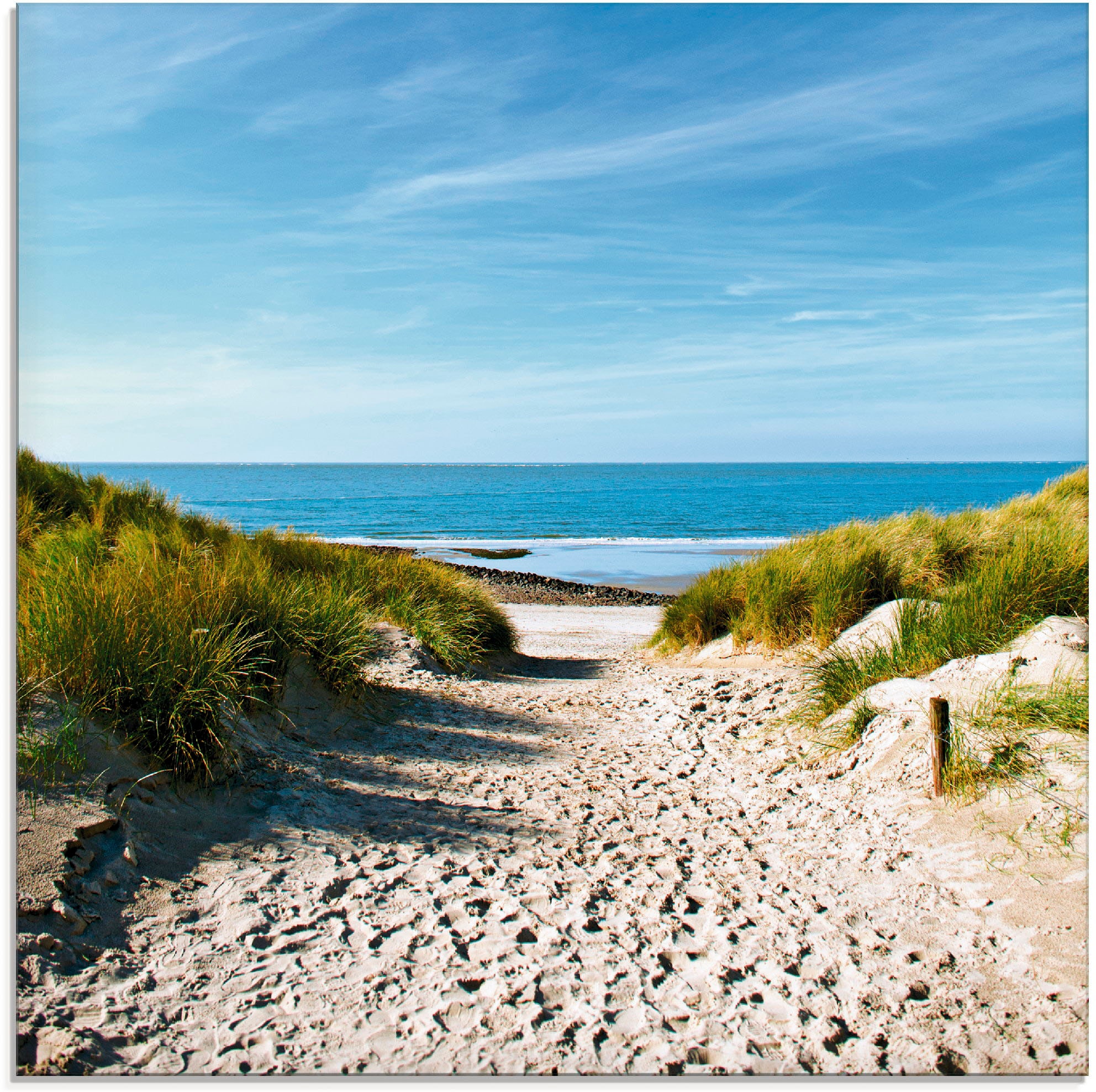 Artland Glasbild »Strand mit Sanddünen und Weg zur See«, Strand, (1 St.), in  verschiedenen Grössen online shoppen | Jelmoli-Versand