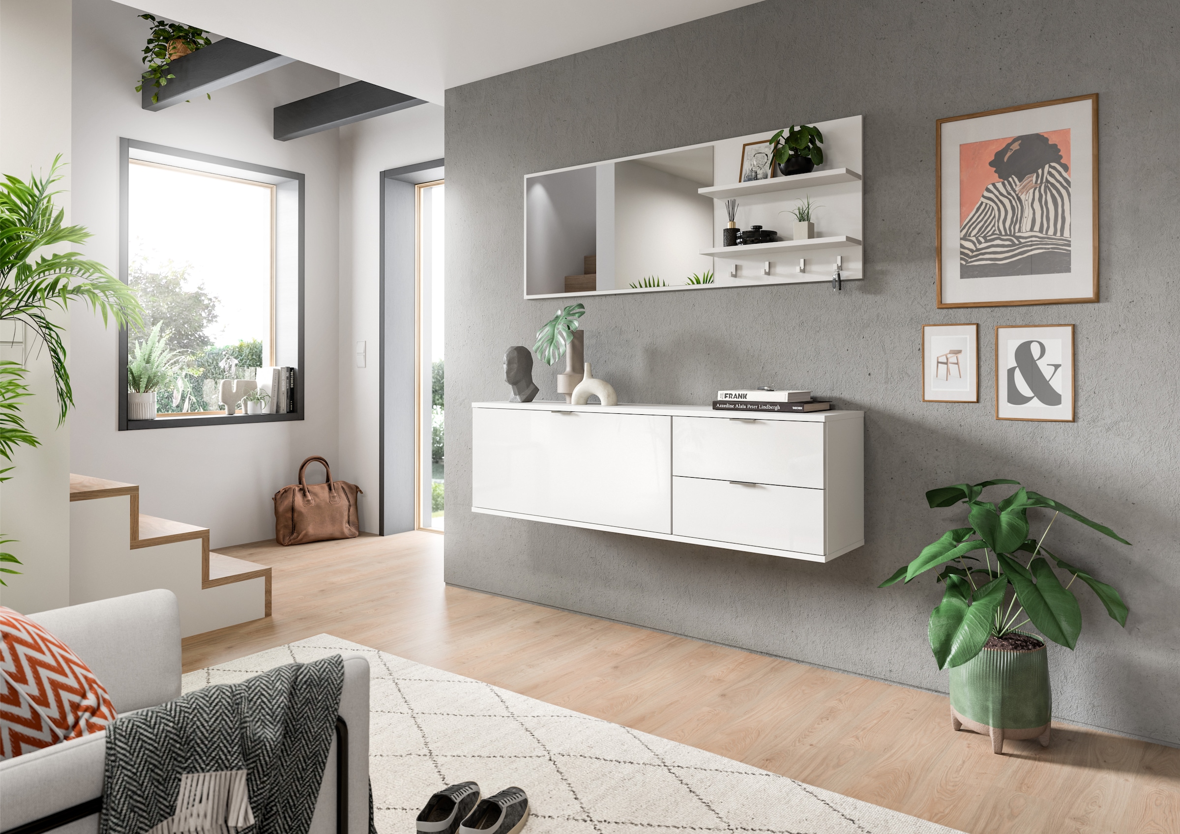 INOSIGN Garderoben-Set »Trondheim Garderobenset 3-tlg., Breite 130 cm,«, (4 St.), Trondheim, Garderobenset 4-tlg., Breite 144 cm, Flur, Diele, Garderobe