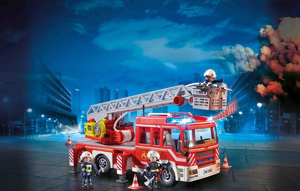 Playmobil® Konstruktions-Spielset »Feuerwehr-Leiterfahrzeug (9463), City Action«, Made in Germany