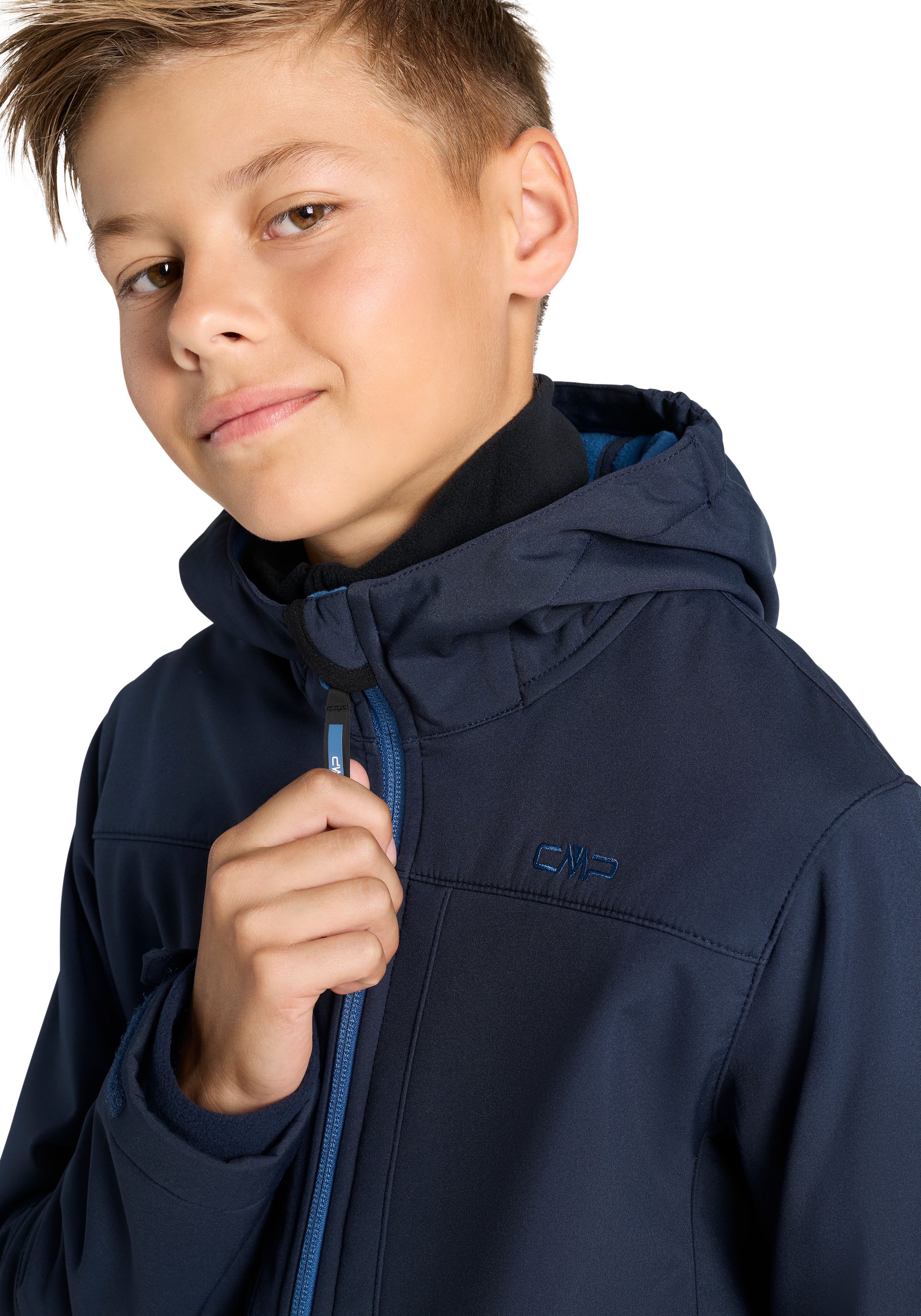 CMP Softshelljacke »KID SOFTSHELL JACKET FIX HOOD für Kinder«, (1 St.), mit Kapuze, Atmungsaktiv & Wärmeisolierend & Wasserabweisend & für Kinder