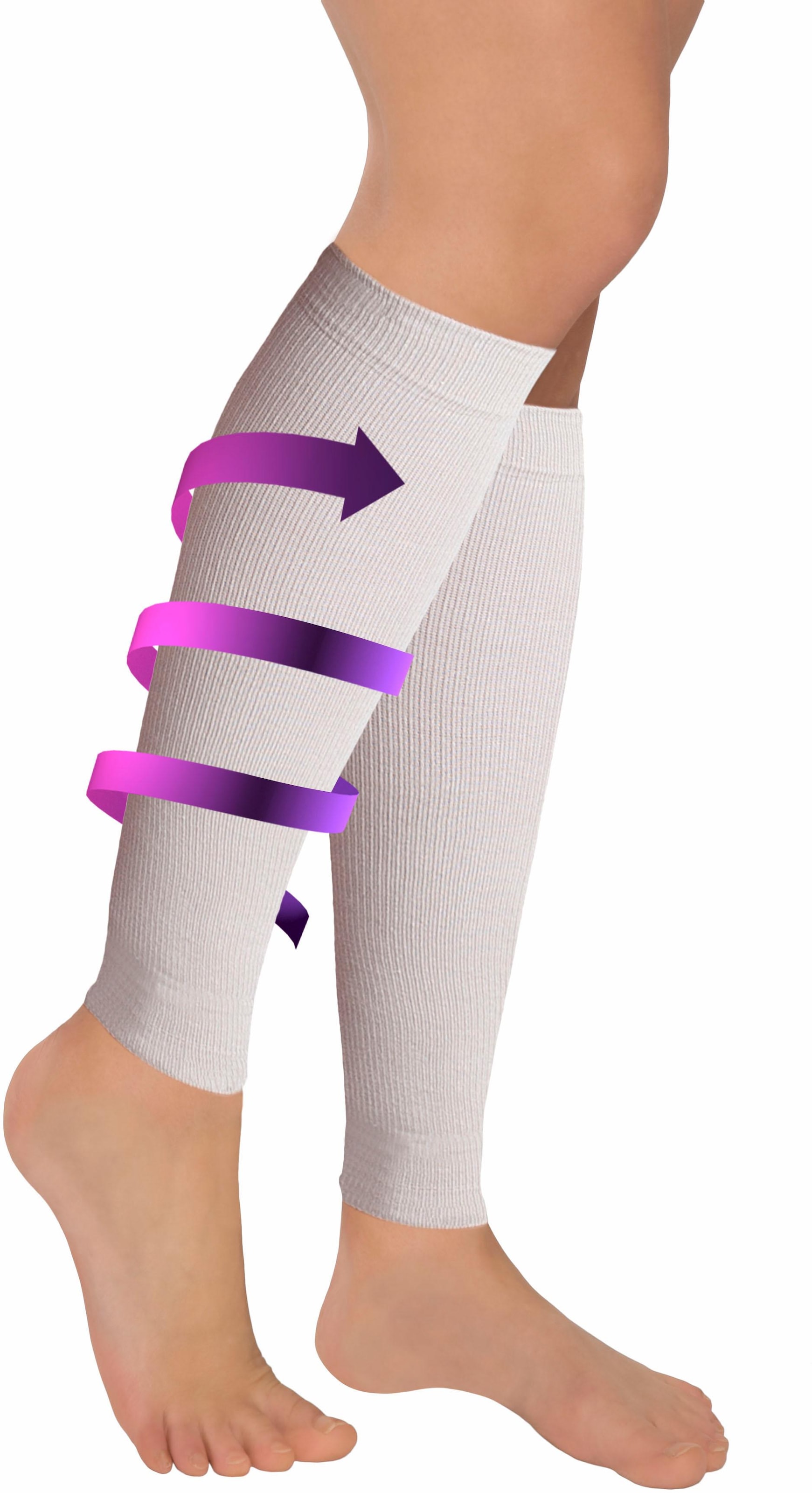 Fussgut Stütz-Stulpen »zur Vorbeugung schwerer Beine, anatomisch korrekter Druckverlauf«, entlastet, vitalisiert, stimuliert, Erholung, 2 Paar, Universalgrösse