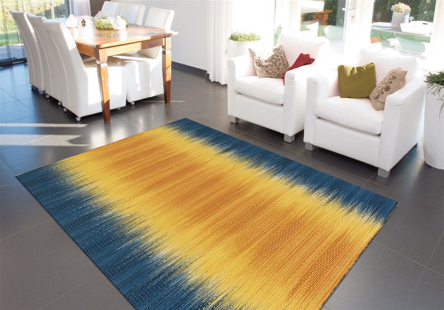 Arte Espina Teppich »Sunset 8070«, rechteckig, 12 mm Höhe, Handgemachter Wollteppich mit Wohlfühlcharakter