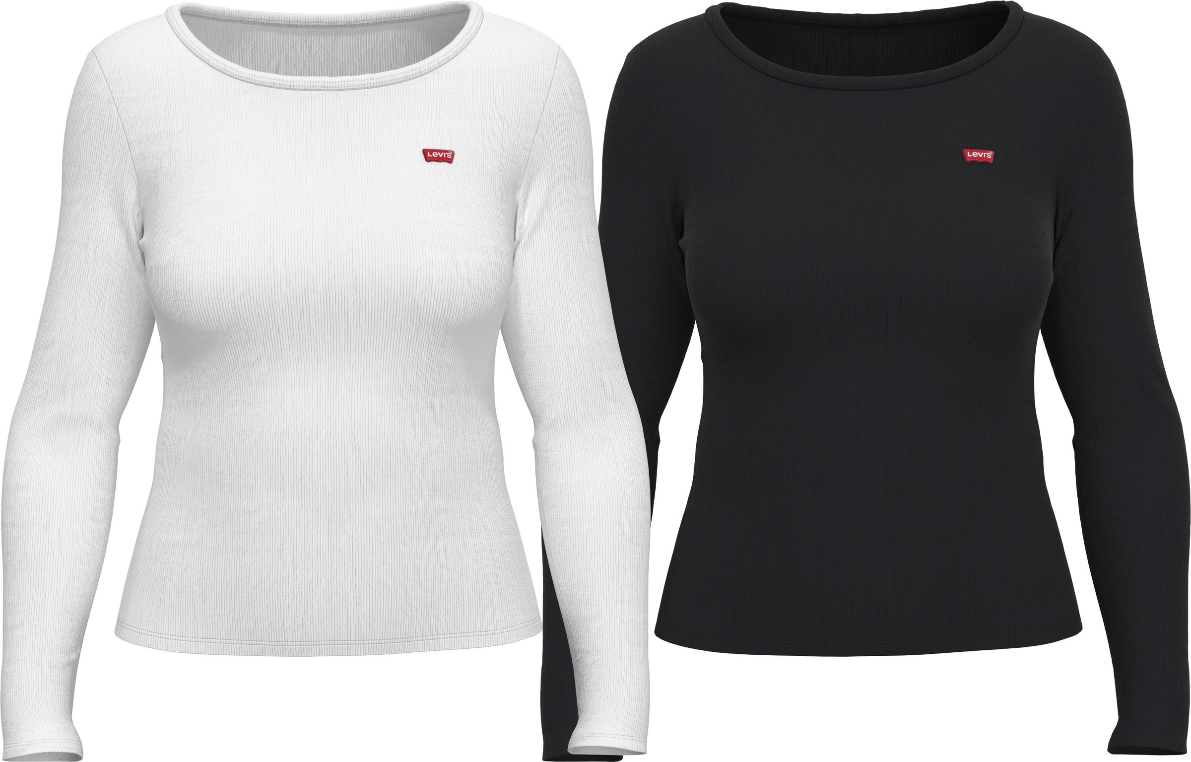 Levi's® Langarmshirt »LS 2 Pack Tee« Packung, 2 Stk. mit Batwing Logo-Stickerei