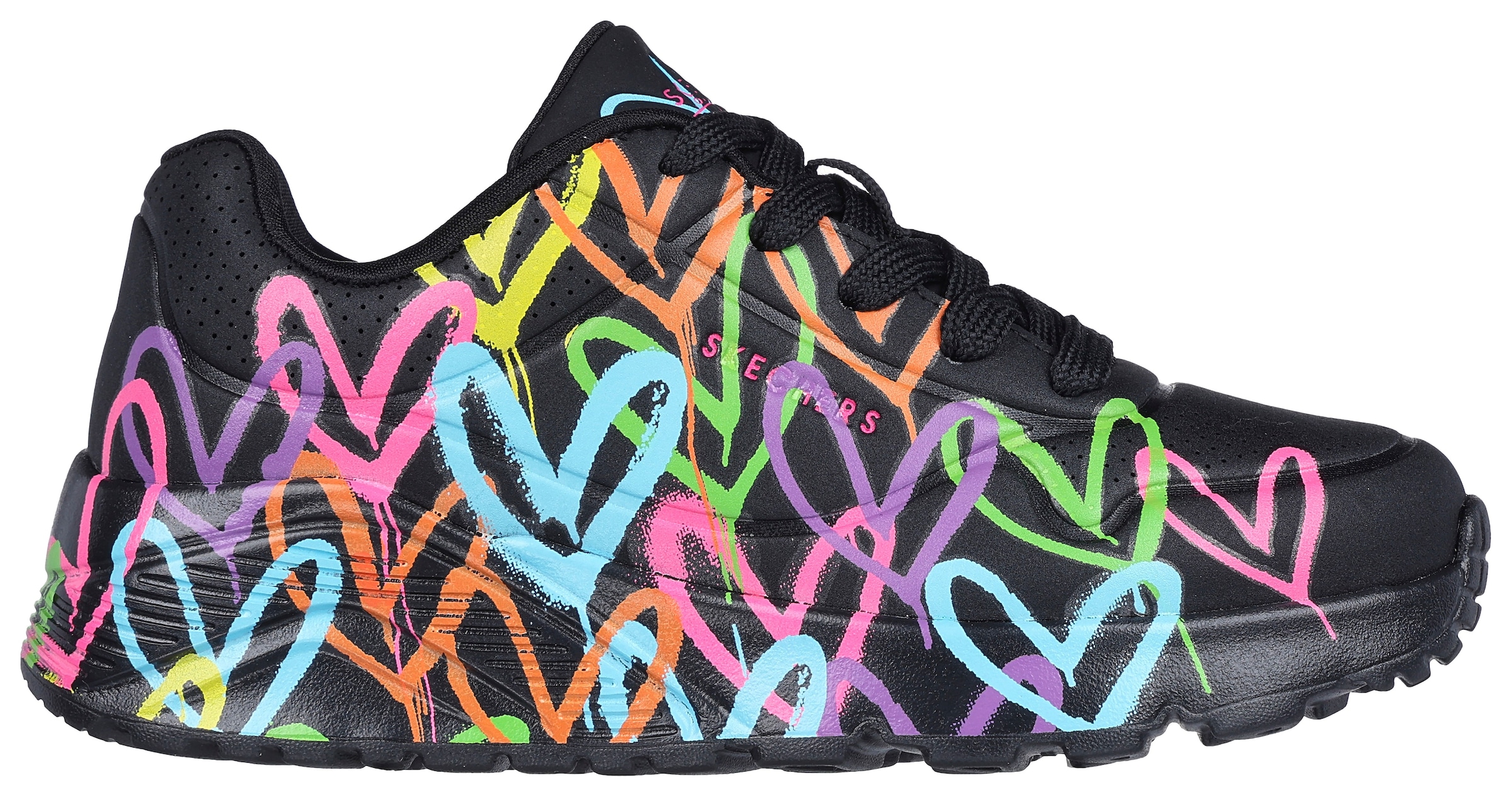 Skechers Sneaker »JGoldfarbencrown: Uno Lite - Spread the Love«, Chunky Sneaker, Pleatausneaker, Retro Sneaker mit allover Print
