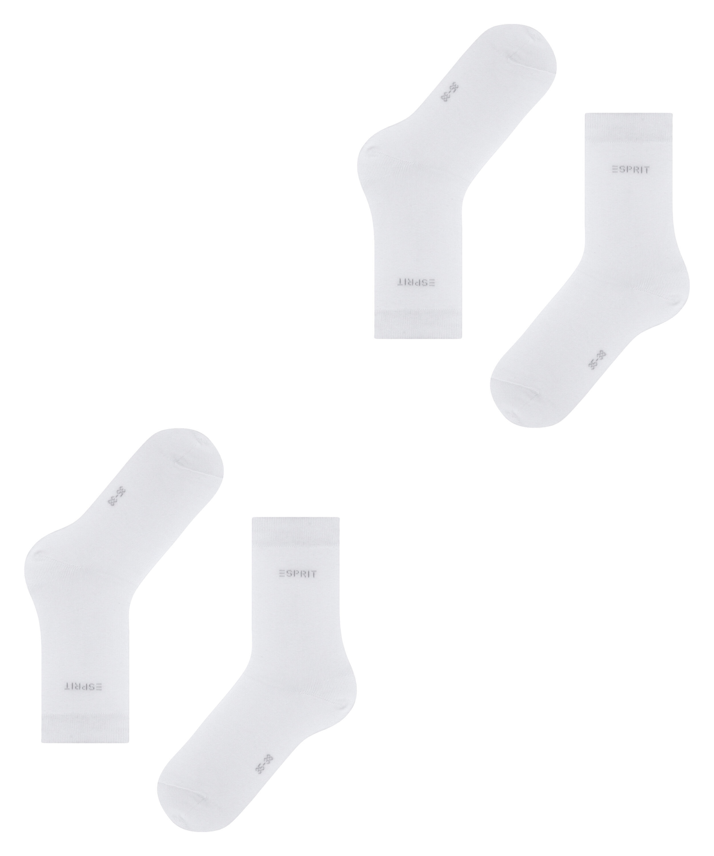Esprit Socken »Uni«, (2 Paar), geripptes Bündchen