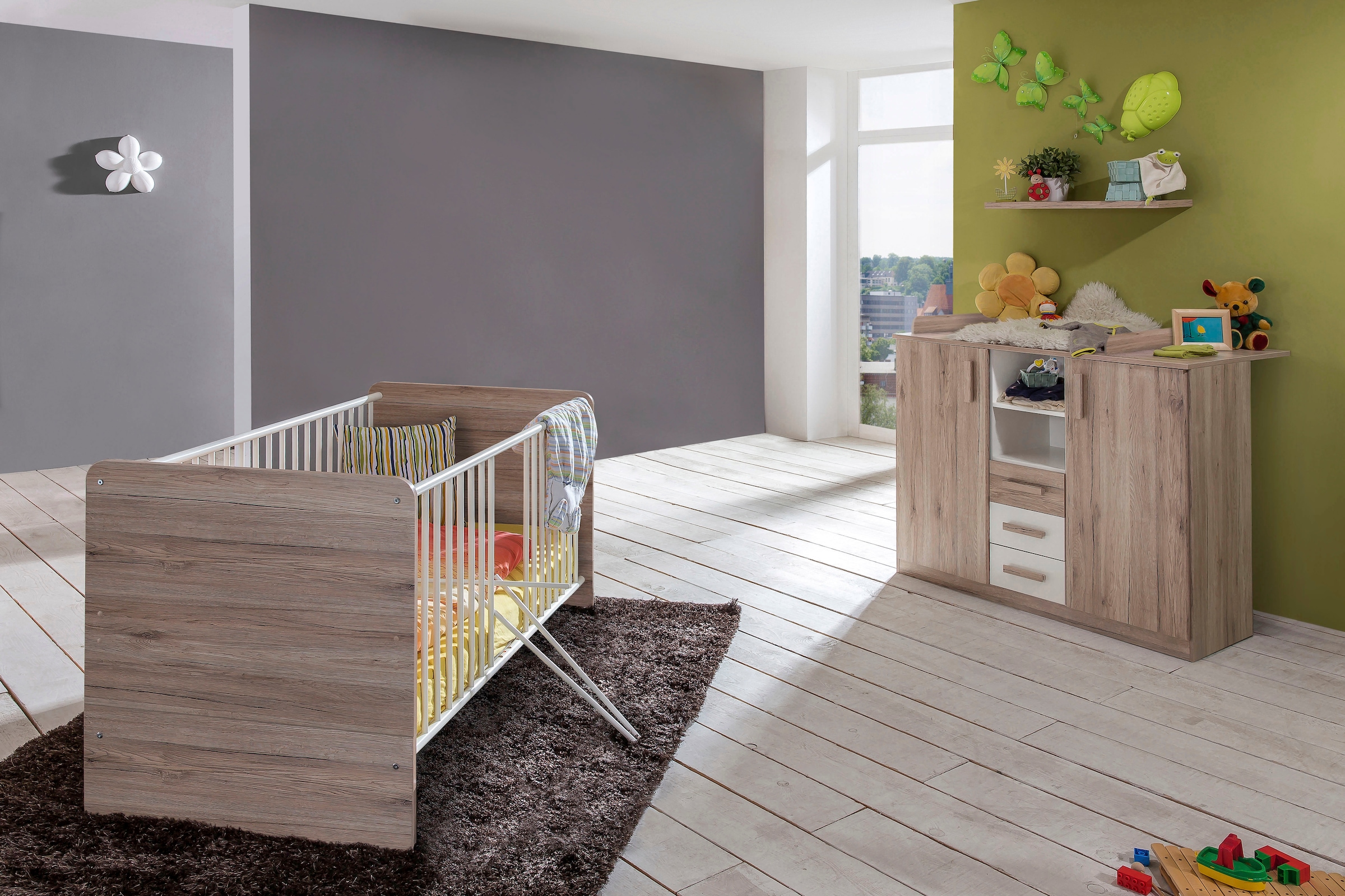 Wimex Babymöbel-Set "Bergamo" Spar-Set, 2 Stk. tlg. Bett + Wickelkommode